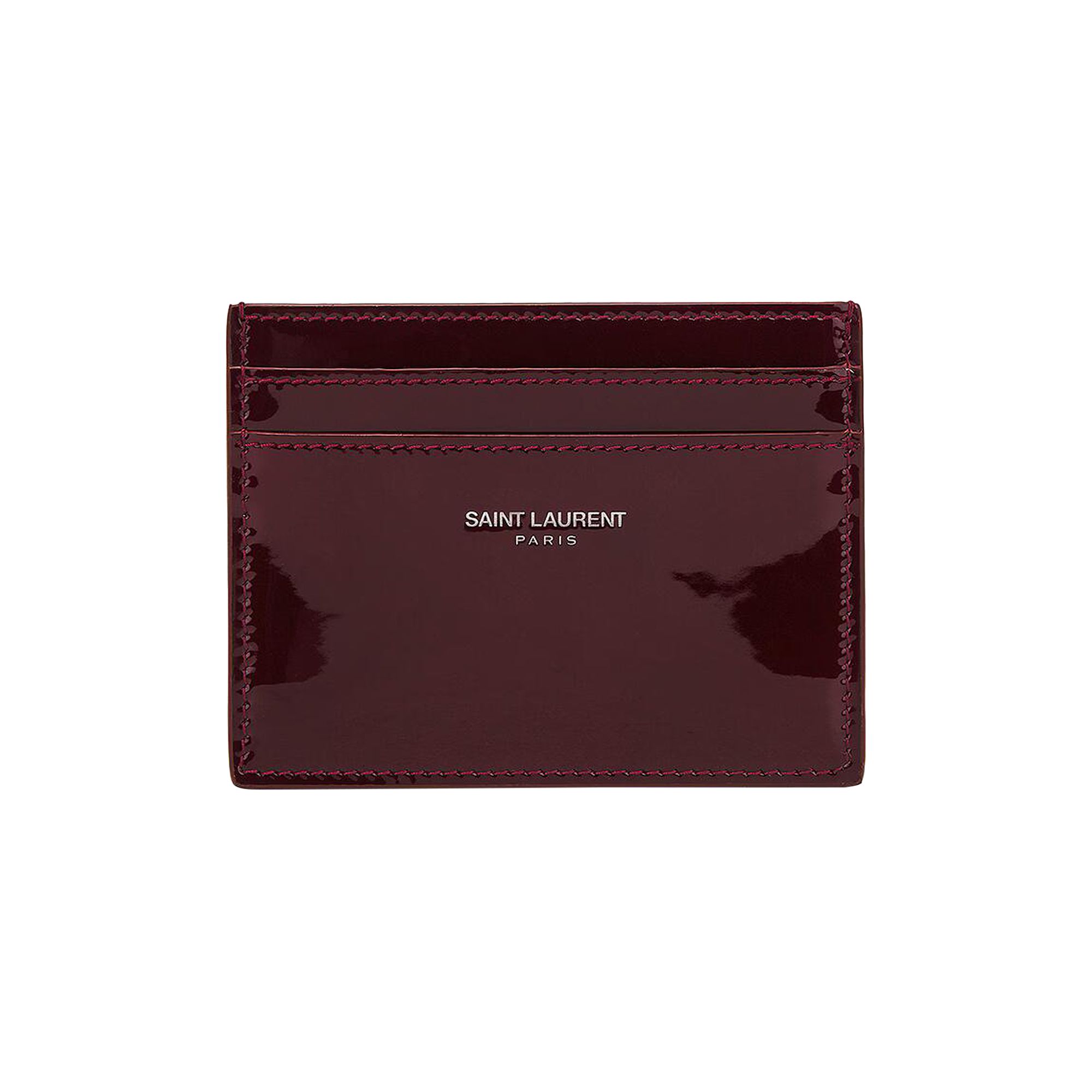 Pre-owned Saint Laurent Paris Card Case 'ribes Glaze' | Red | Men's Size Onesize