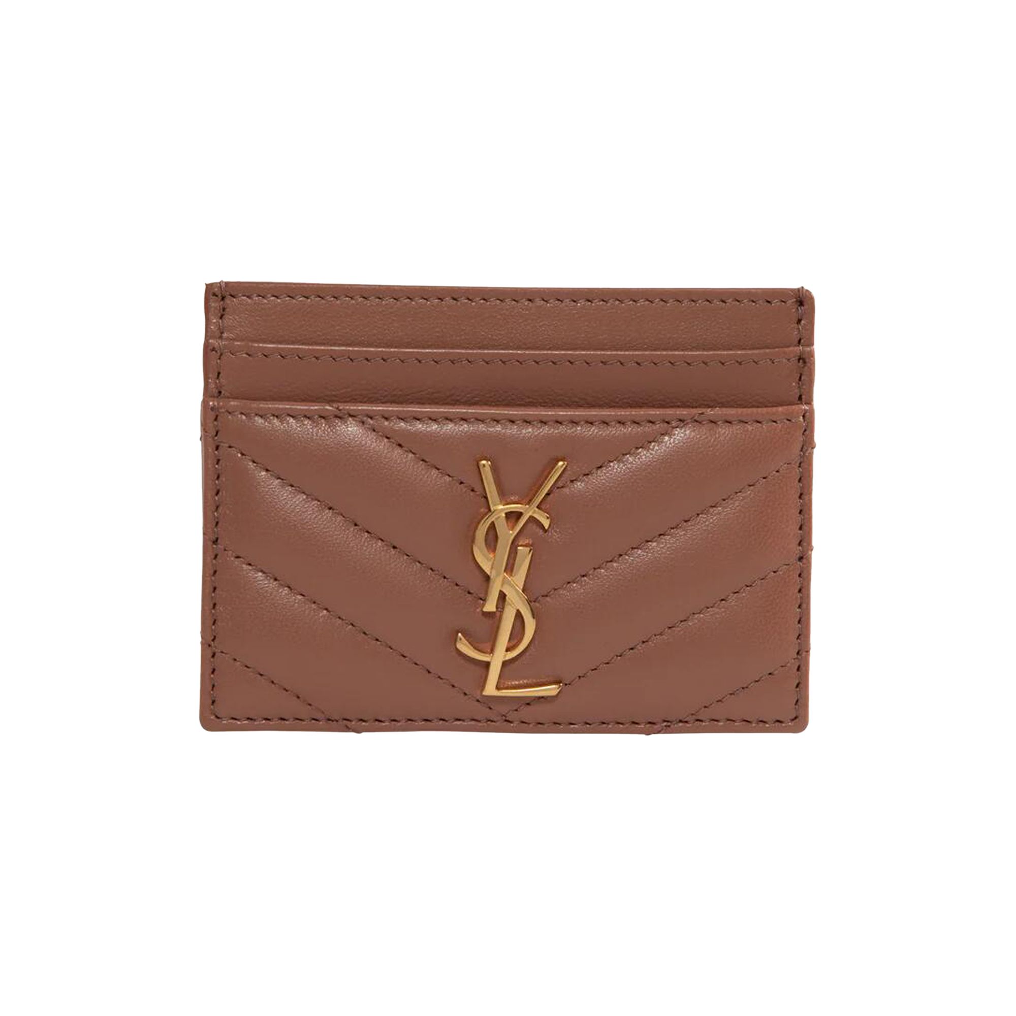 Pre-owned Saint Laurent Cassandre Matelassé Card Case 'coral Paradise' | Pink | Women's Size Onesize