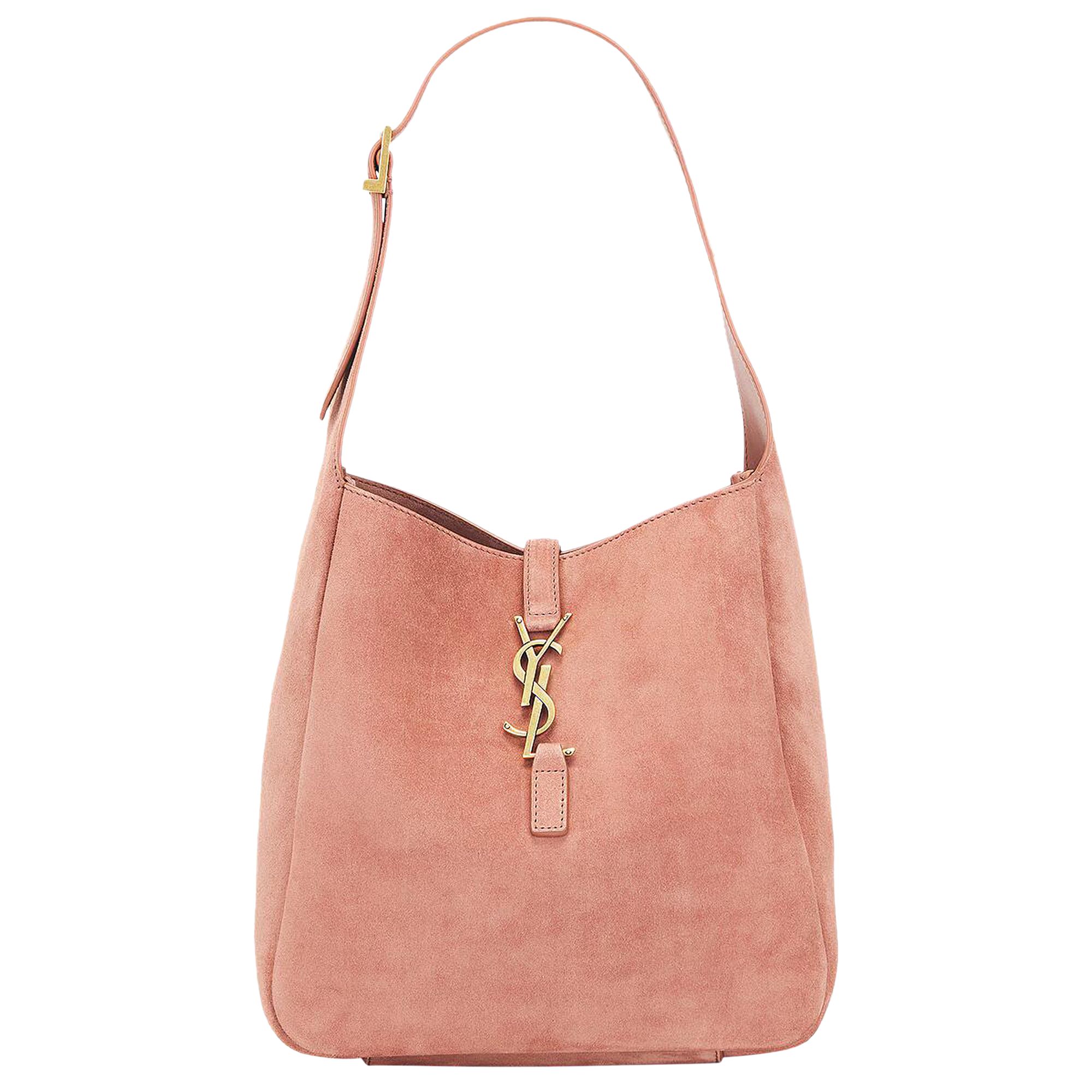 Pre-owned Saint Laurent Le 5 Á 7 Suede Shoulder Bag 'barely Pink' | Women's Size Onesize