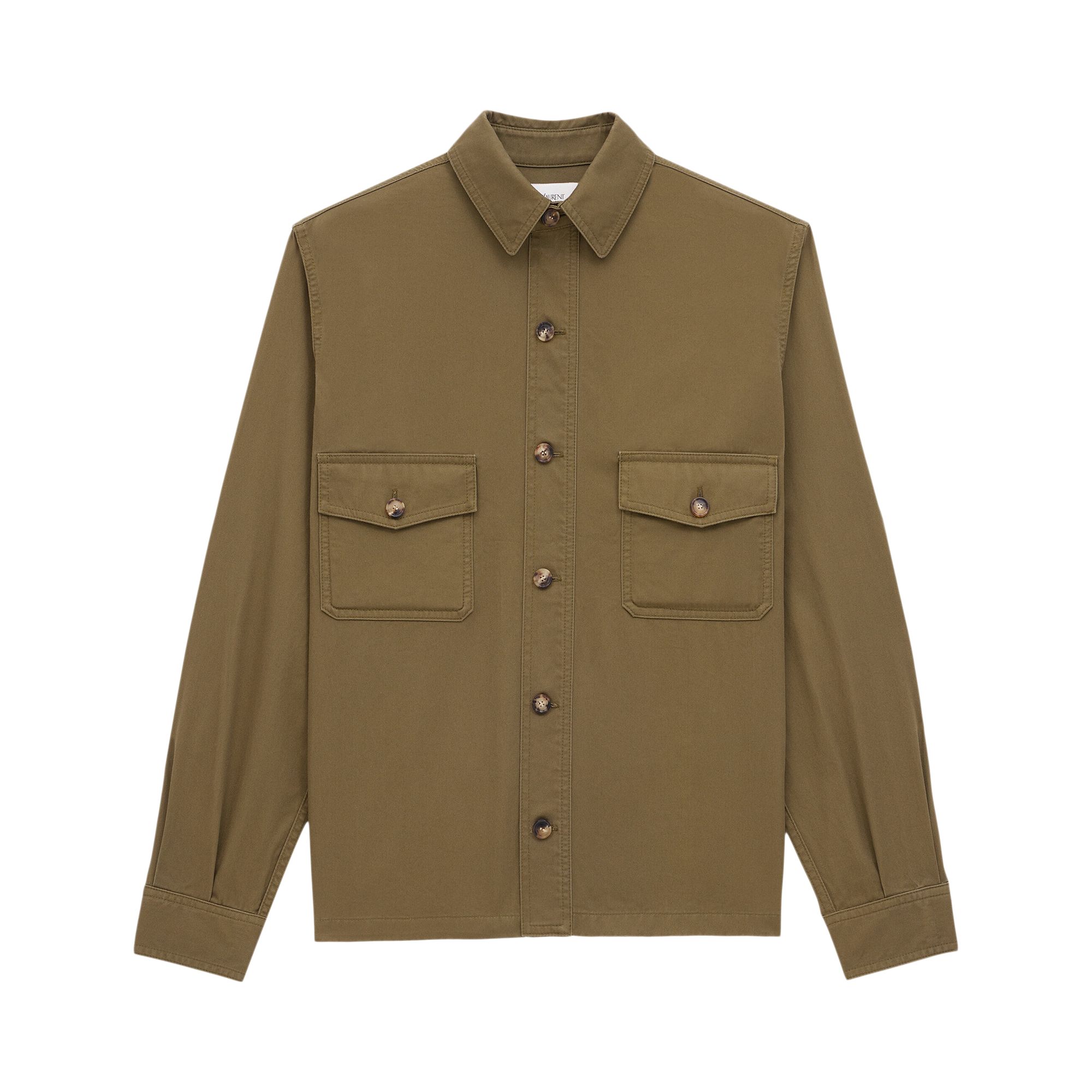 Pre-owned Saint Laurent Overshirt 'authentic Khaki' | Tan | Men's Size L In Brown