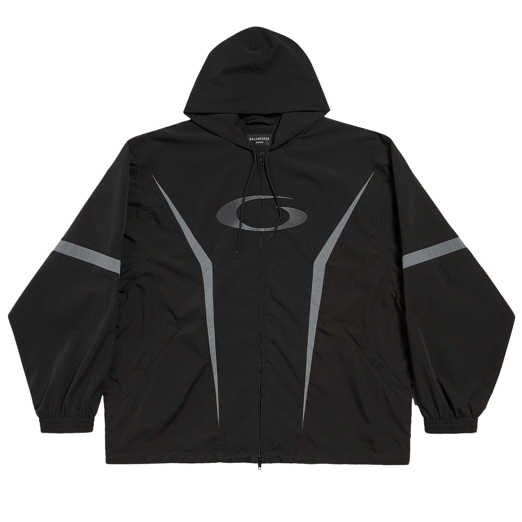 Pre-owned Balenciaga Loop Sports Icon Large Tracksuit Jacket 'black/elephant Grey' | Men's Size M