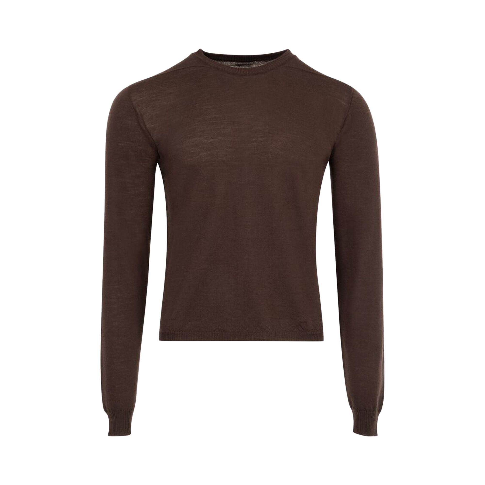 Pre-owned Rick Owens Cropped Biker Level Sweater 'mahogany' | Brown | Men's Size Xl