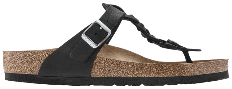 Birkenstock Wmns Gizeh Braided Oiled Leather Black