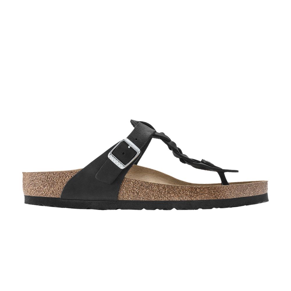 Pre-owned Birkenstock Wmns Gizeh Braided Oiled Leather 'black' | Women's Size 37