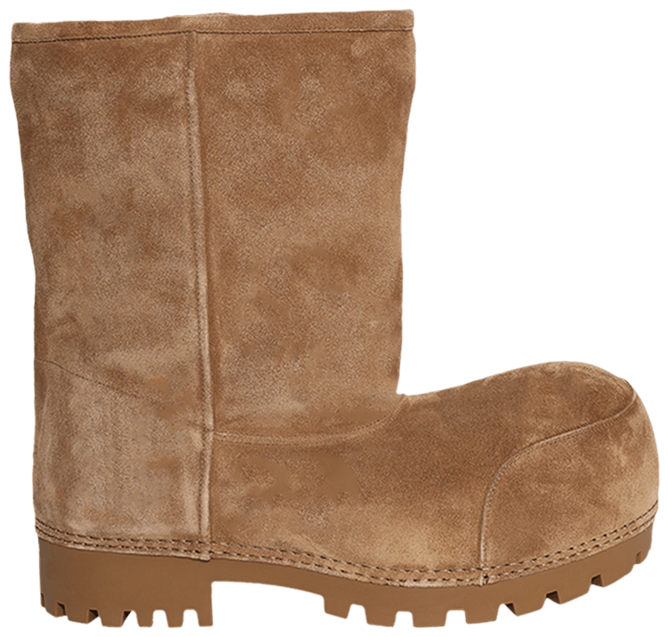 Balenciaga Alaska Fur Low Boot Brown