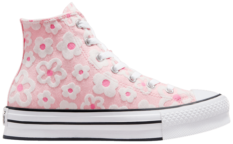 Converse Chuck Taylor All Star Lift Platform High GS Floral Embroidery   Donut Glaze