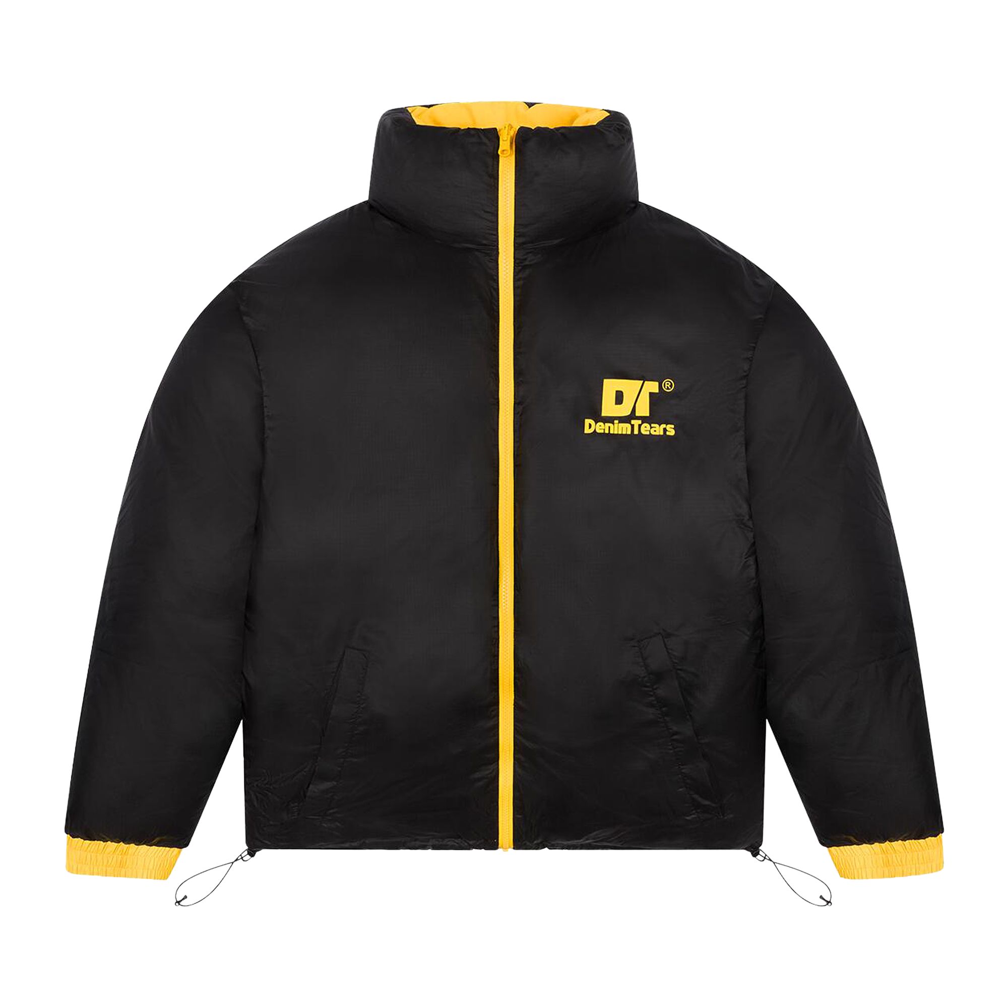Pre-owned Denim Tears Dt Outdoor Puffer Jacket 'black/yellow' | Men's Size S