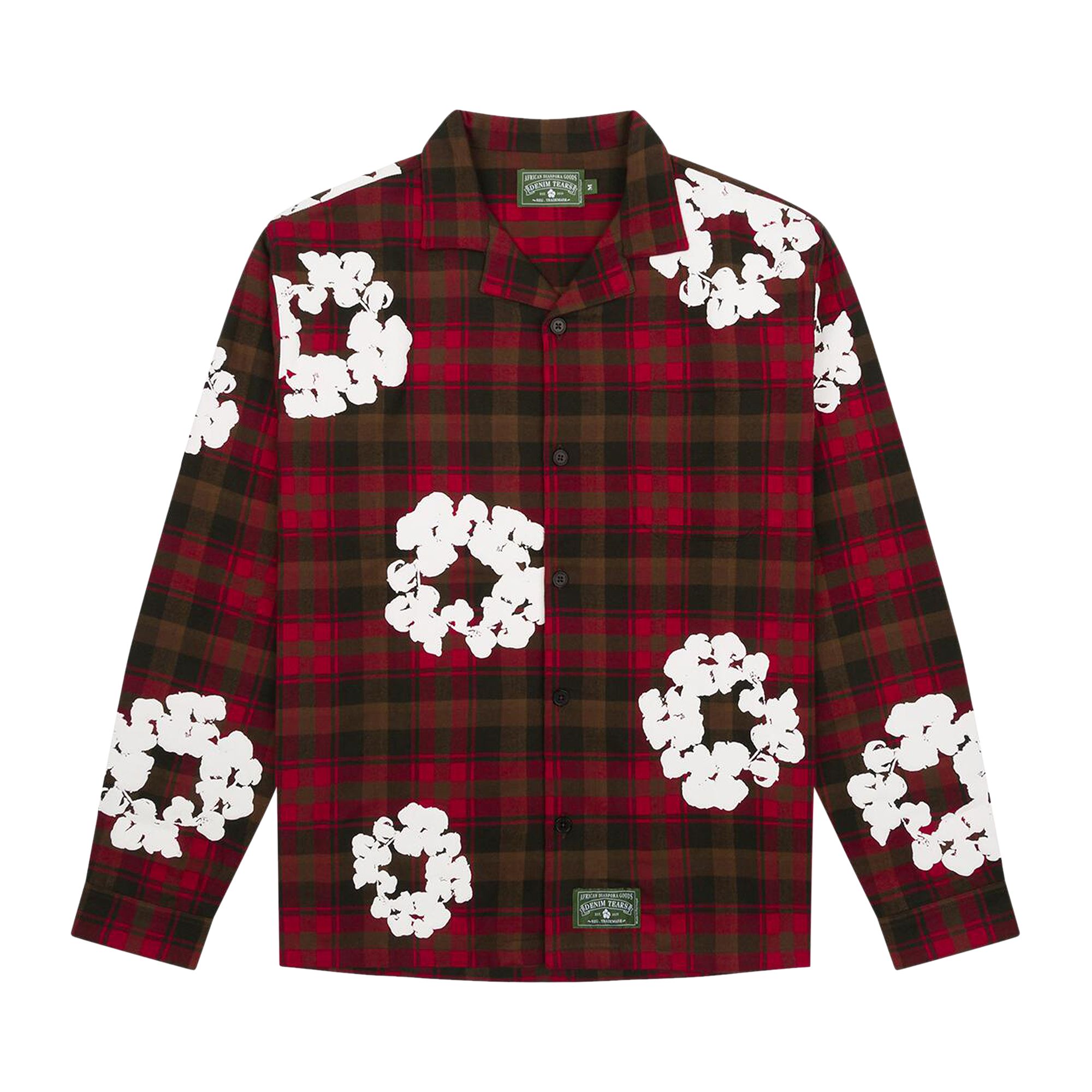 Pre-owned Denim Tears Wreath Pajama Shirt 'red' | Multi-color | Men's Size S
