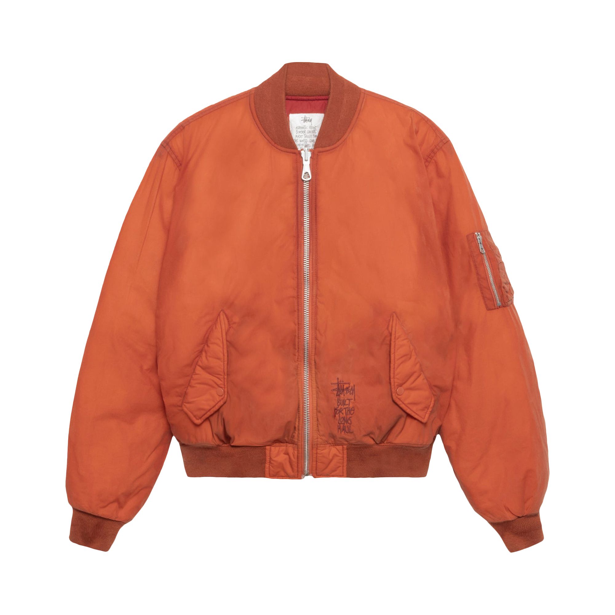 Pre-owned Stussy Waxed Built Bomber Jacket 'rust' | Orange | Men's Size S