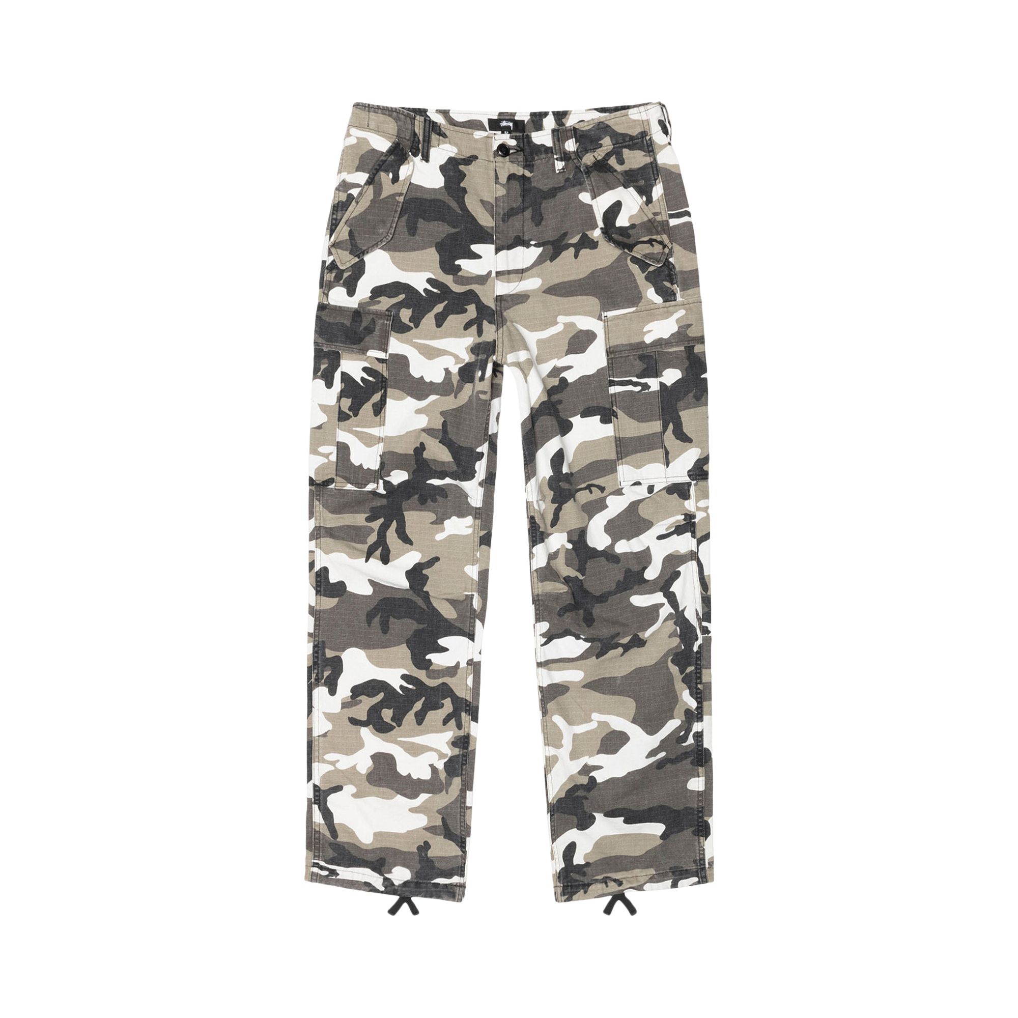 Pre-owned Stussy Ripstop Military Cargo Pant 'snow Camo' | Multi-color | Men's Size 36