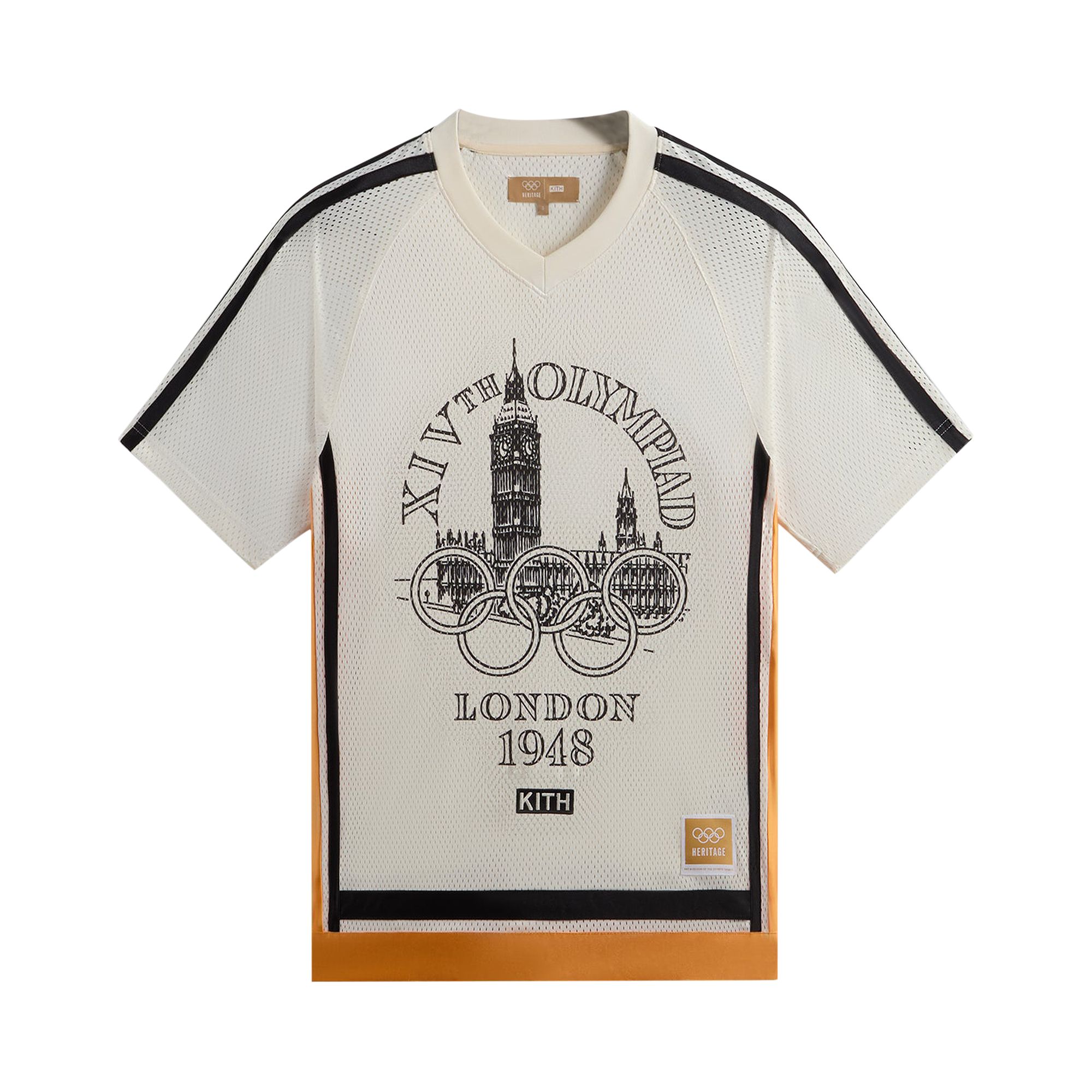 Pre-owned Kith Olympics Heritage 1948 London Mesh Leon Jersey 'silk' | White | Men's Size M