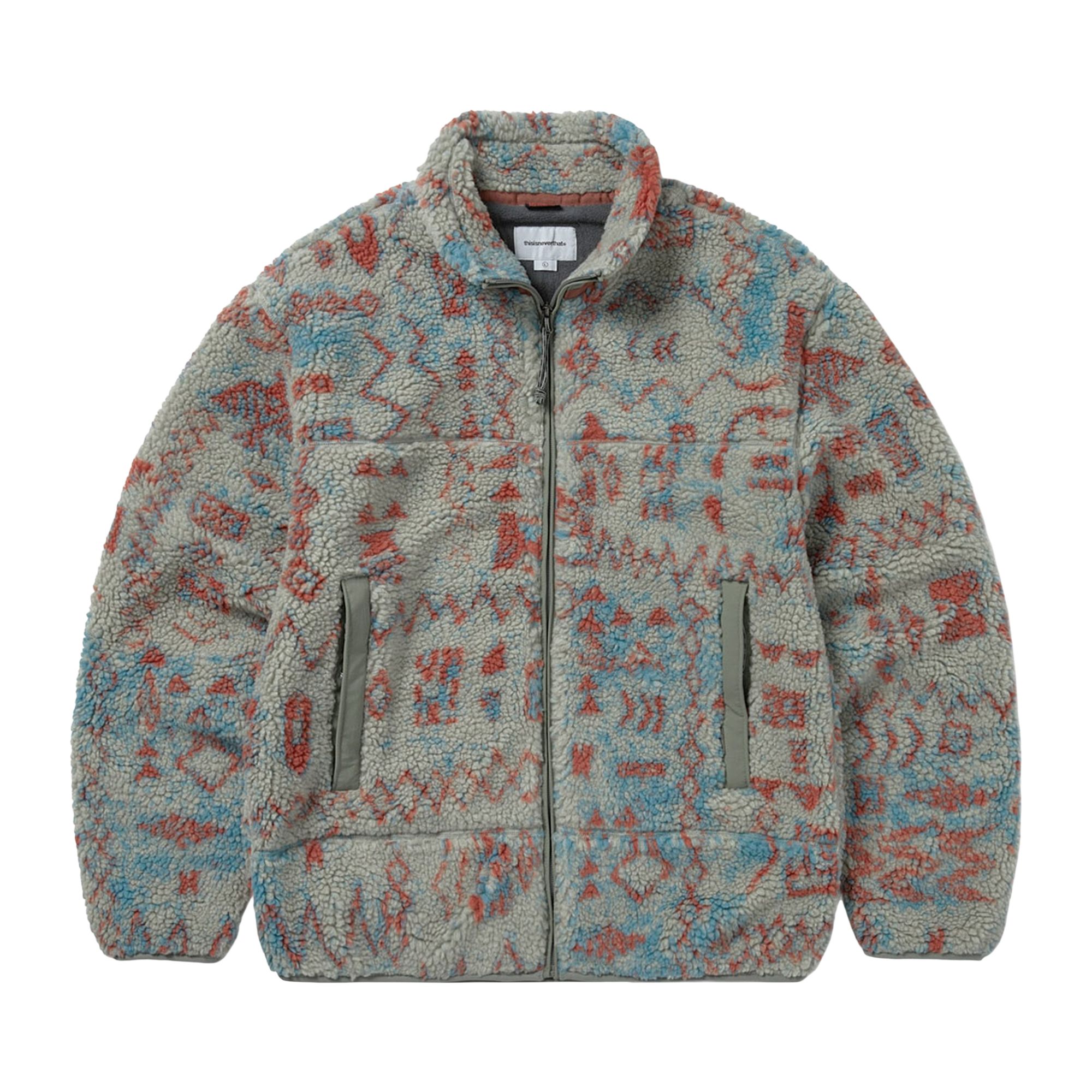 Pre-owned Thisisneverthat Sherpa Fleece Jacket 'stone' | Grey | Men's Size S