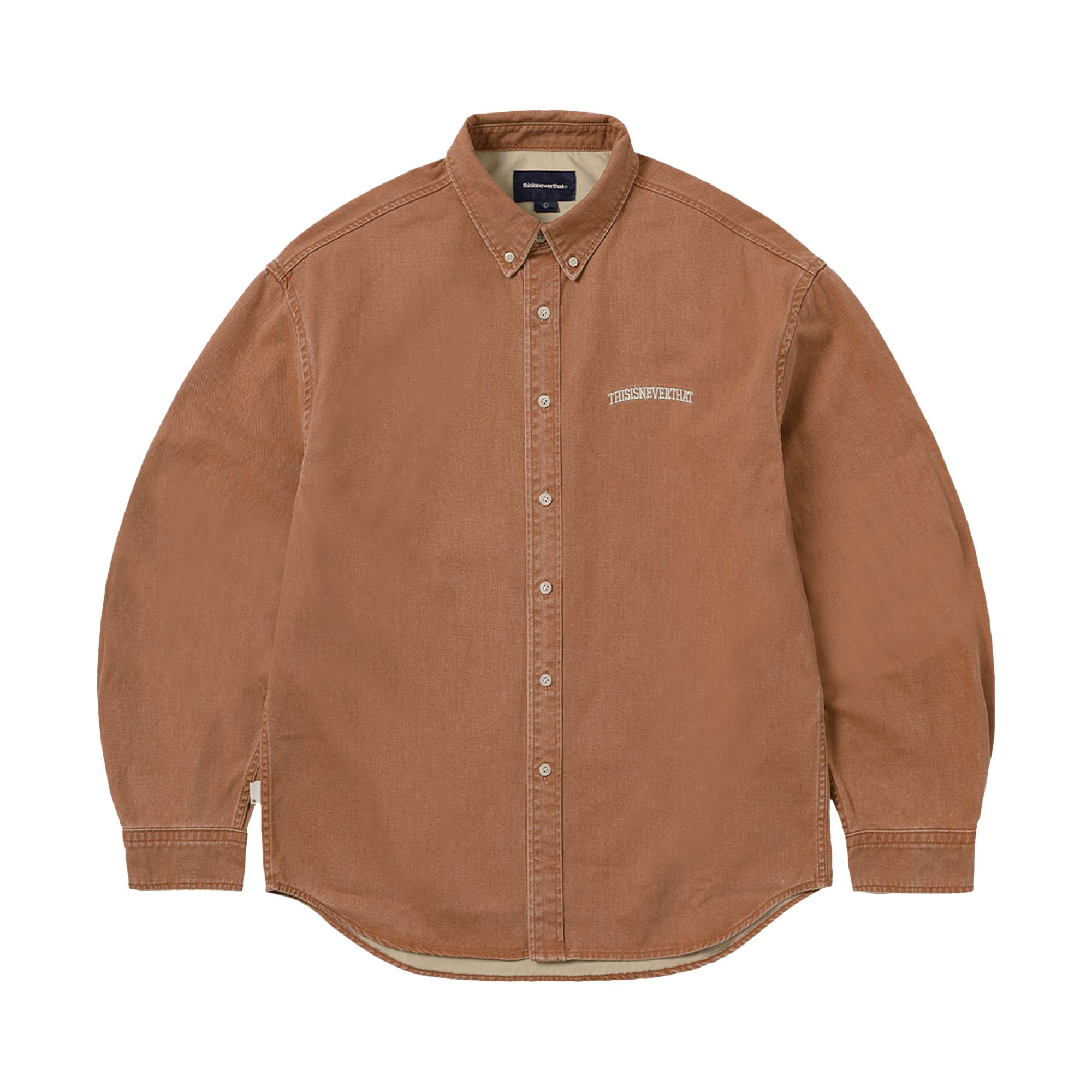 Pre-owned Thisisneverthat Washed Denim Shirt 'orange' | Men's Size S