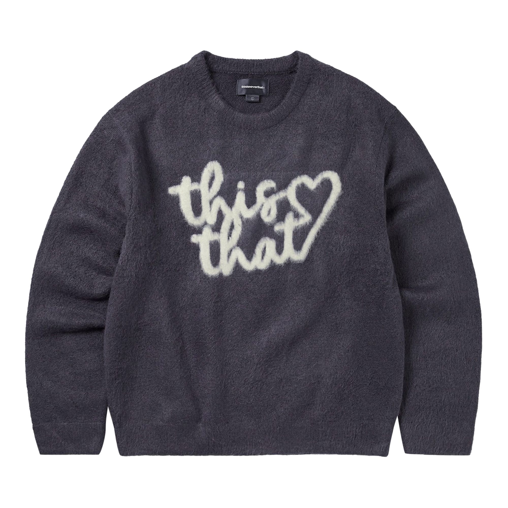 Pre-owned Thisisneverthat Heart Logo Knit Sweater 'purple' | Men's Size L