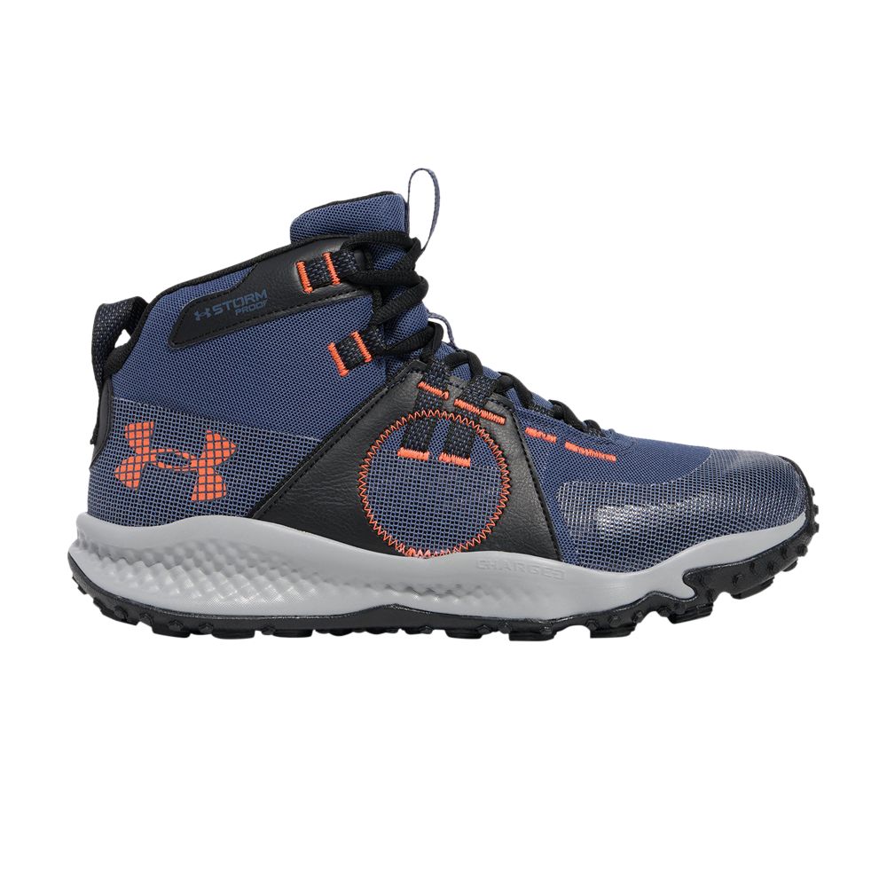 Pre-owned Under Armour Charged Maven Trek 'downpour Grey Ares Red' | Blue | Men's Size 13