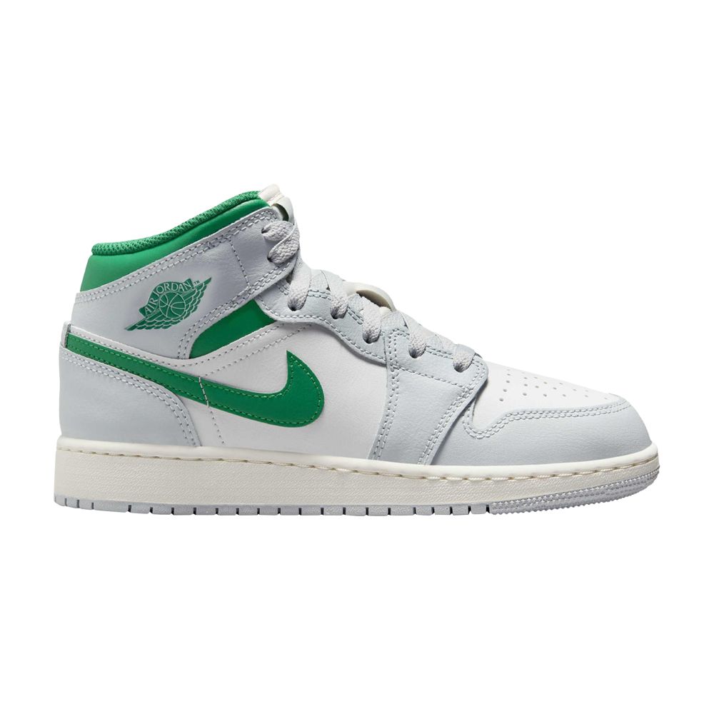 Pre-owned Air Jordan 1 Mid Gs 'summit White Pine Green' | Kid's Size 7