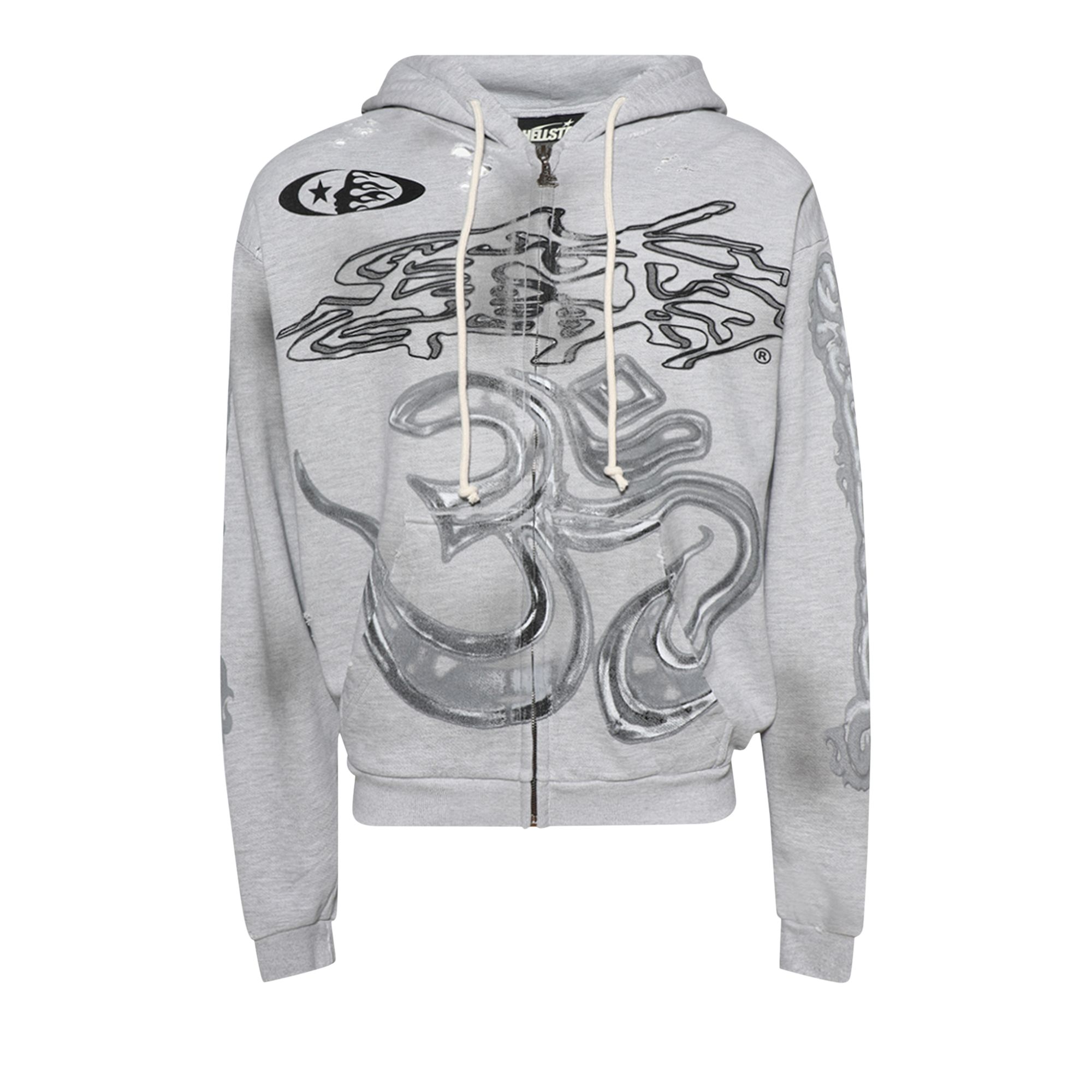 Pre-owned Hellstar Yoga Zip-up Hoodie 'grey' | Men's Size Xl