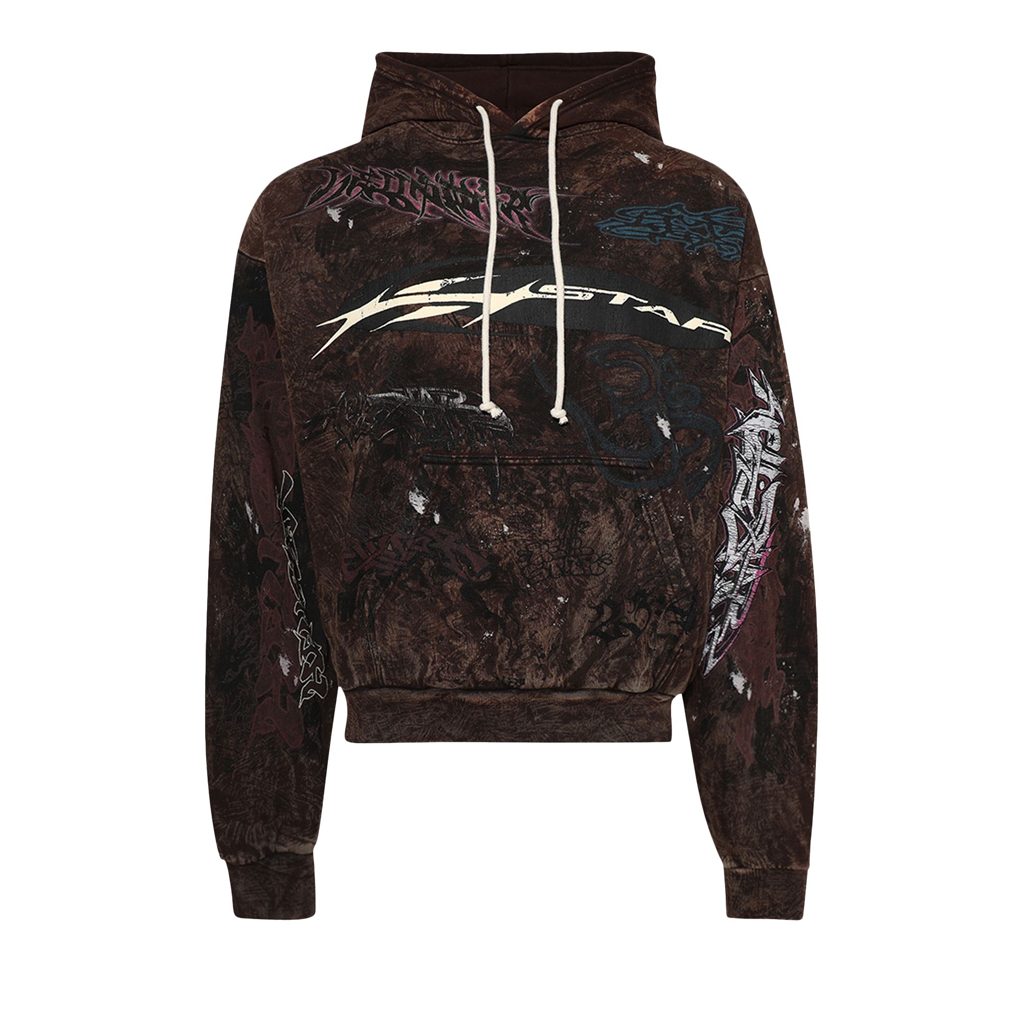 Pre-owned Hellstar Graffiti Hoodie 'brown' | Men's Size Xxl