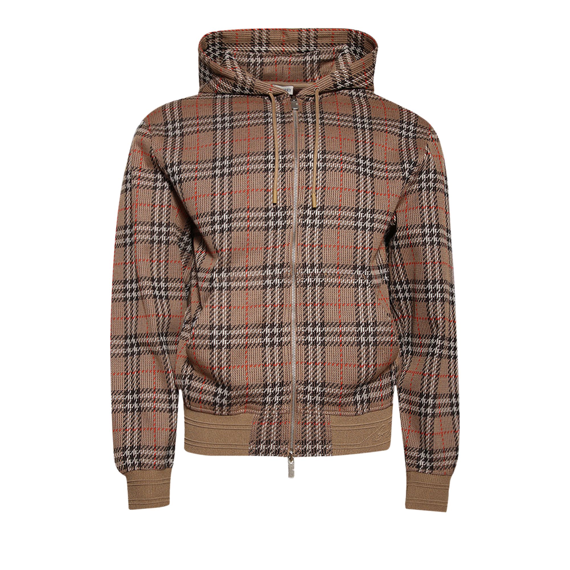 Pre-owned Burberry Check Zip Hoodie 'nut Ip Check' | Brown | Men's Size M