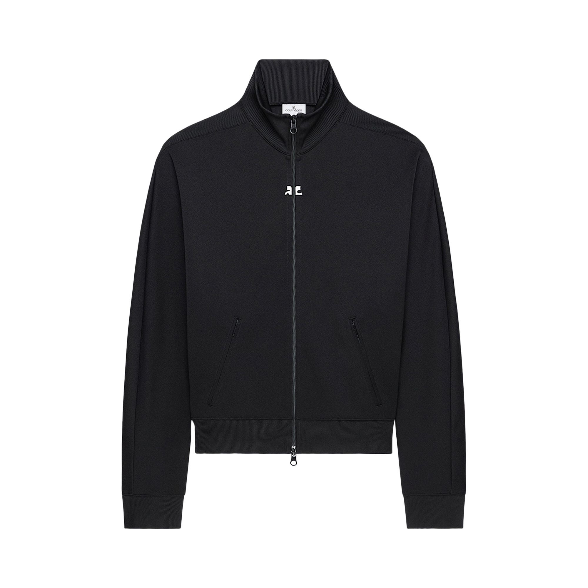Pre-owned Courrèges Logo Embroidered Track Jacket 'black' | Men's Size M