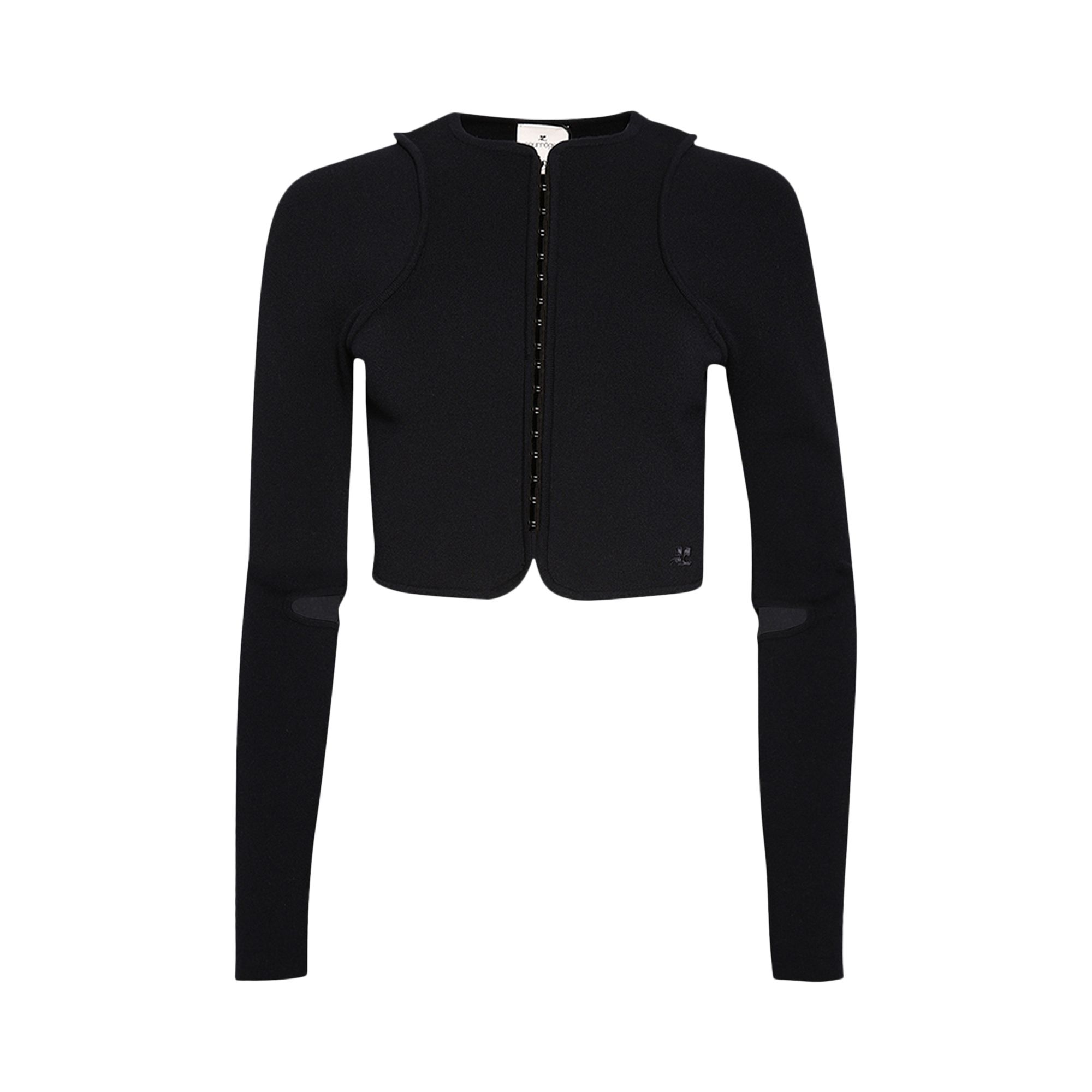 Pre-owned Courrèges Scuba Knit Cardigan 'navy' | Blue | Women's Size M