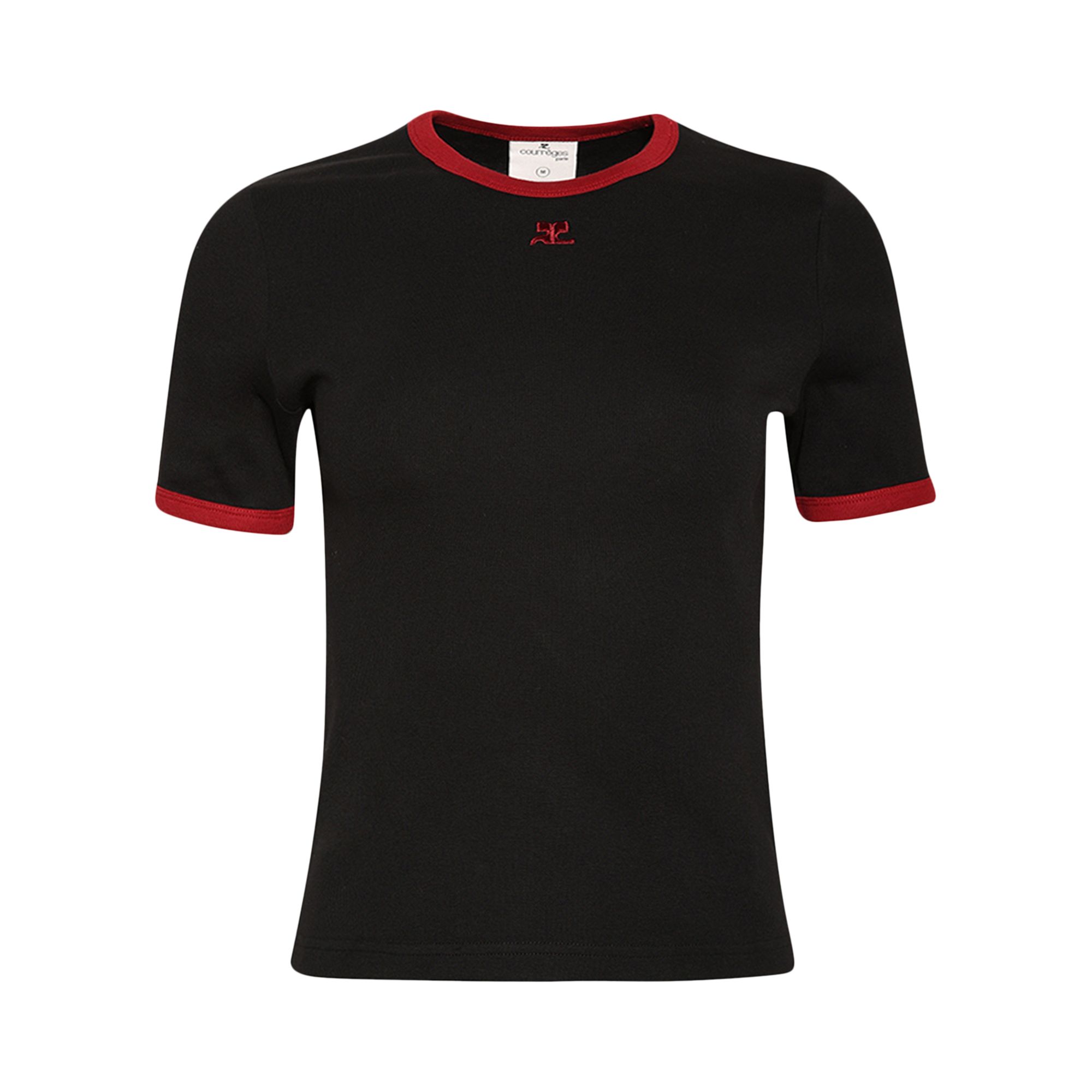Pre-owned Courrèges Heritage Crewneck T-shirt 'black/ruby' | Women's Size S