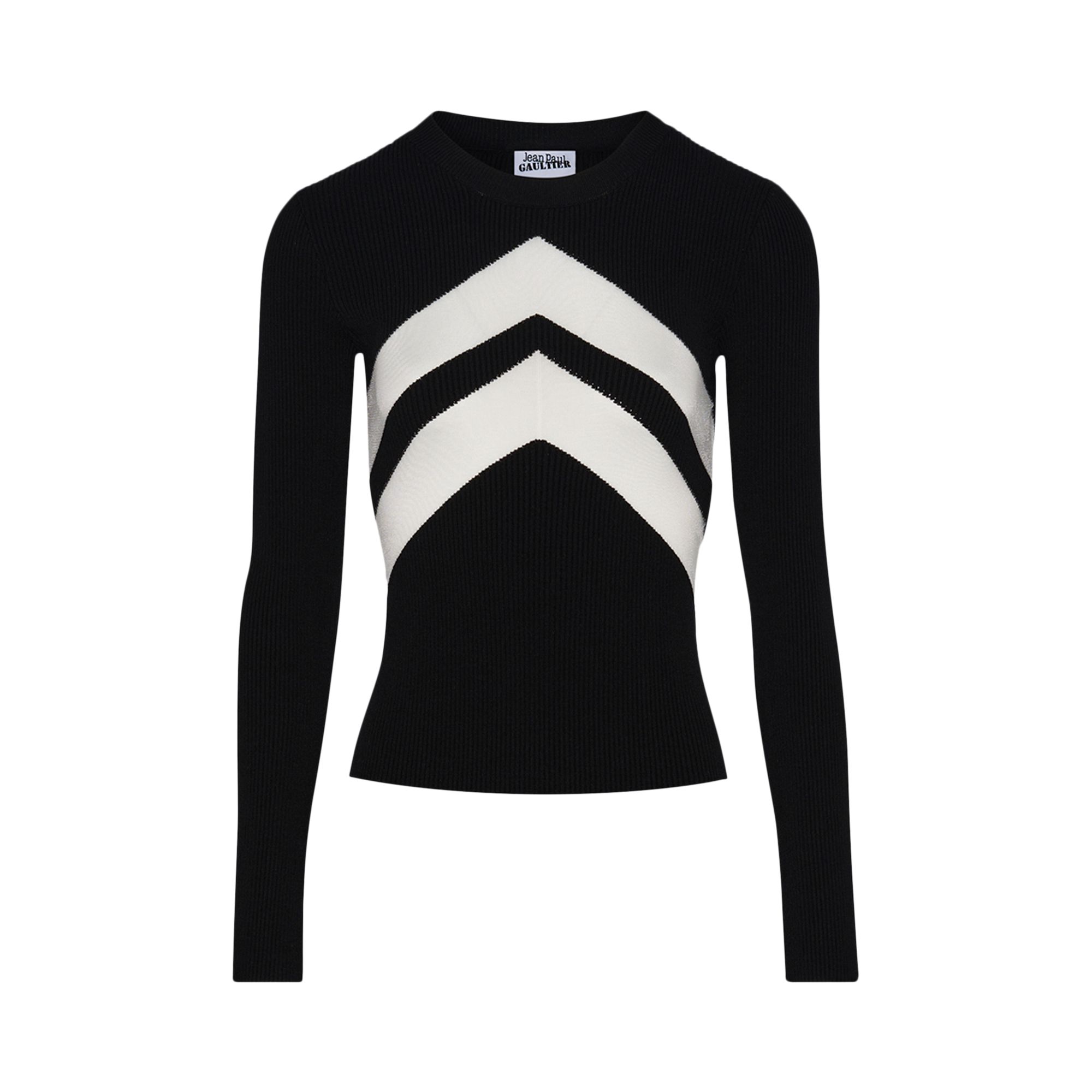 Pre-owned Jean Paul Gaultier Chevrons Top 'black' | Women's Size S