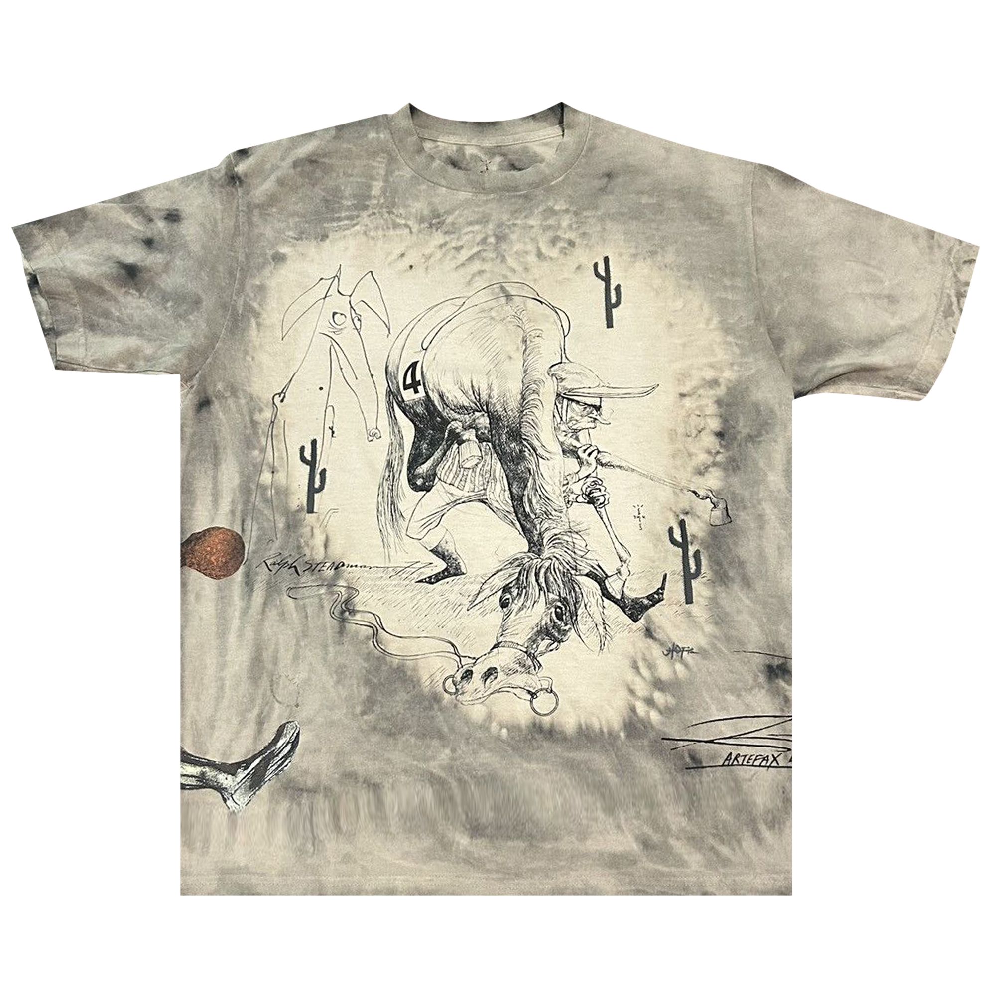 Pre-owned Cactus Jack By Travis Scott X Ralph Steadman Fear T-shirt 'multicolor' | Multi-color | Men's Size Xl