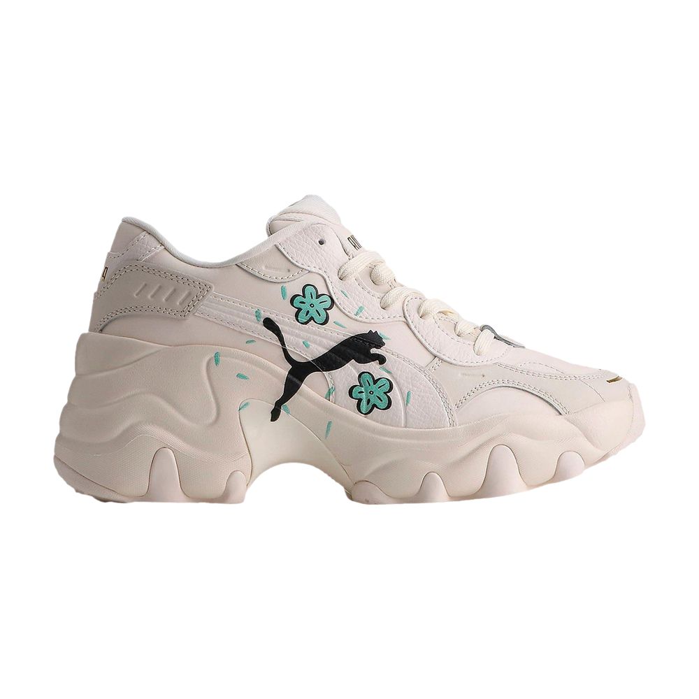 Pre-owned Puma Wmns Pulsar Wedge 'cat Logo - Whisper White Aruba Blue' | Cream | Women's Size 7