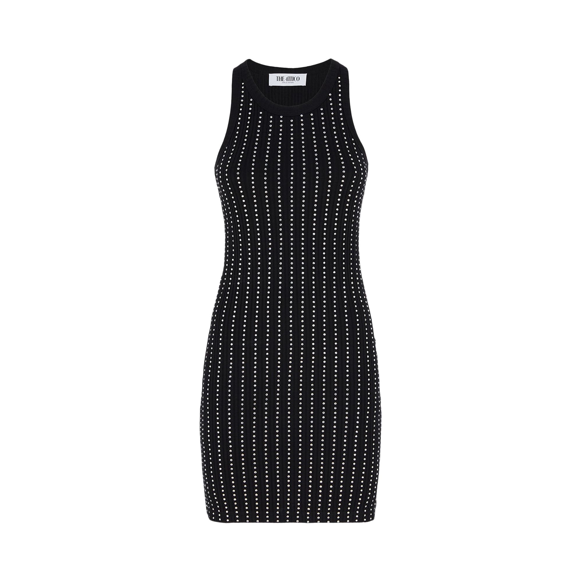 Pre-owned Attico The Sleeveless Crystal Midi Dress 'black' | Women's Size 38