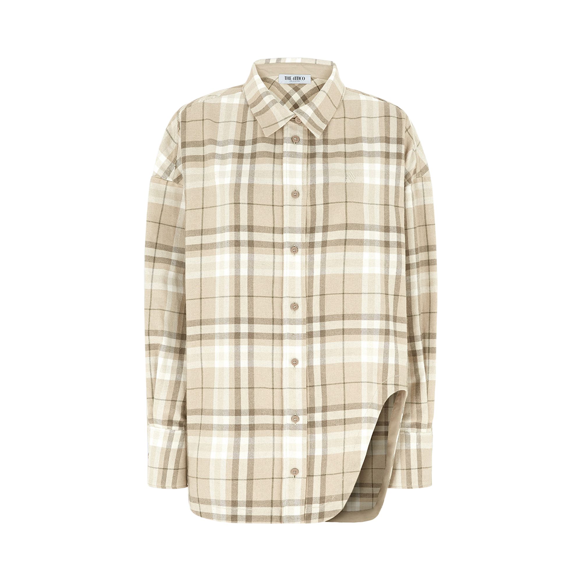 Pre-owned Attico The  Eliza Shirt 'beige' | Tan | Women's Size 42