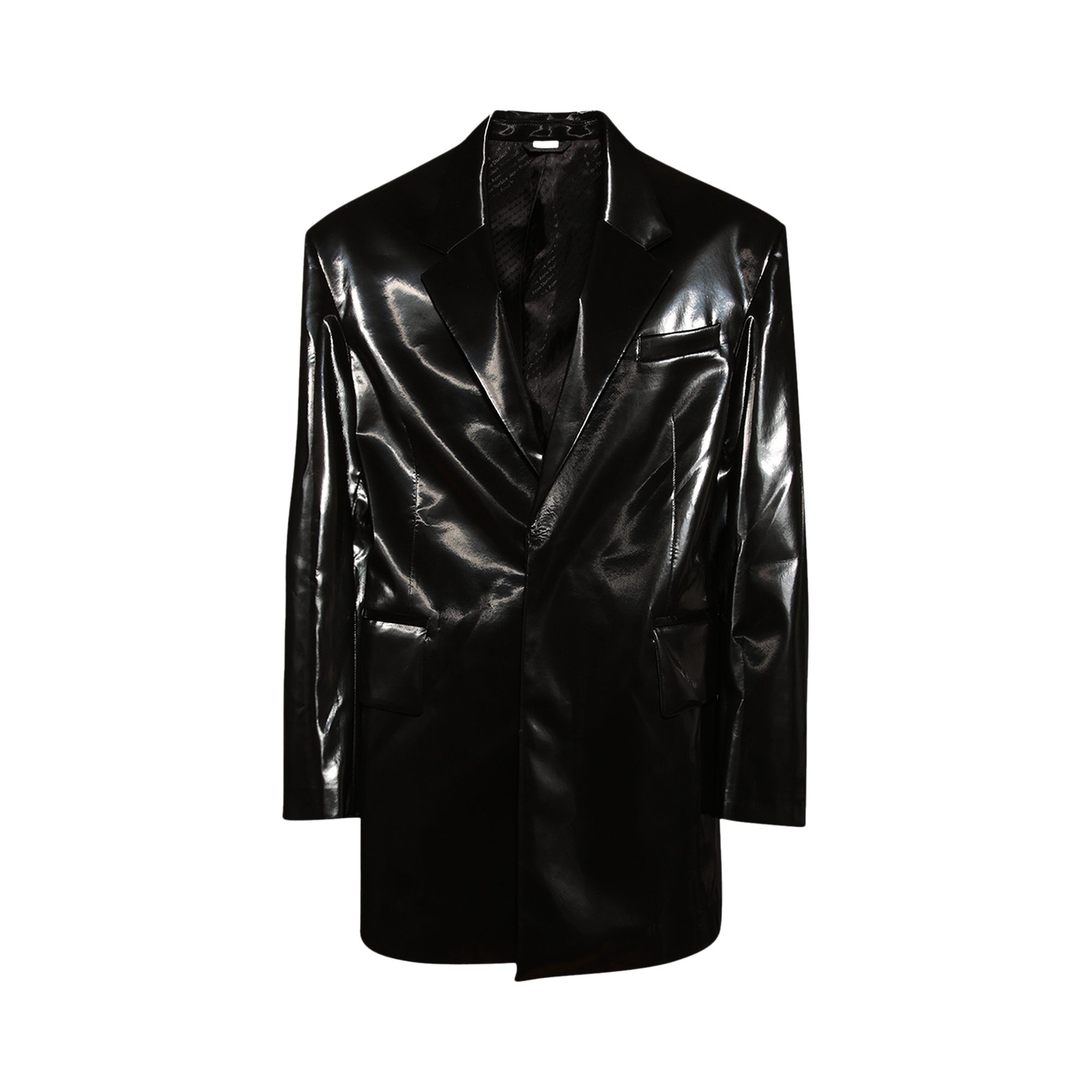 Pre-owned Acne Studios Single Breasted Glossed Overcoat 'black' | Men's Size 54