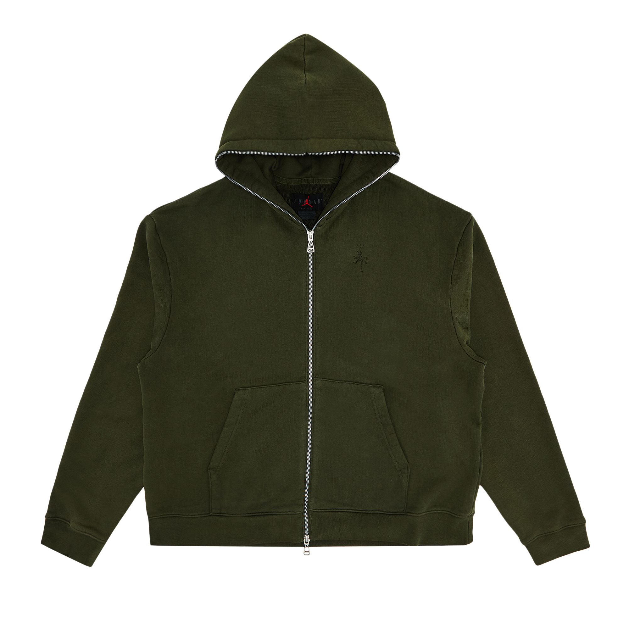 Pre-owned Air Jordan X Travis Scott Full-zip Hoodie 'cargo Khaki' In Green
