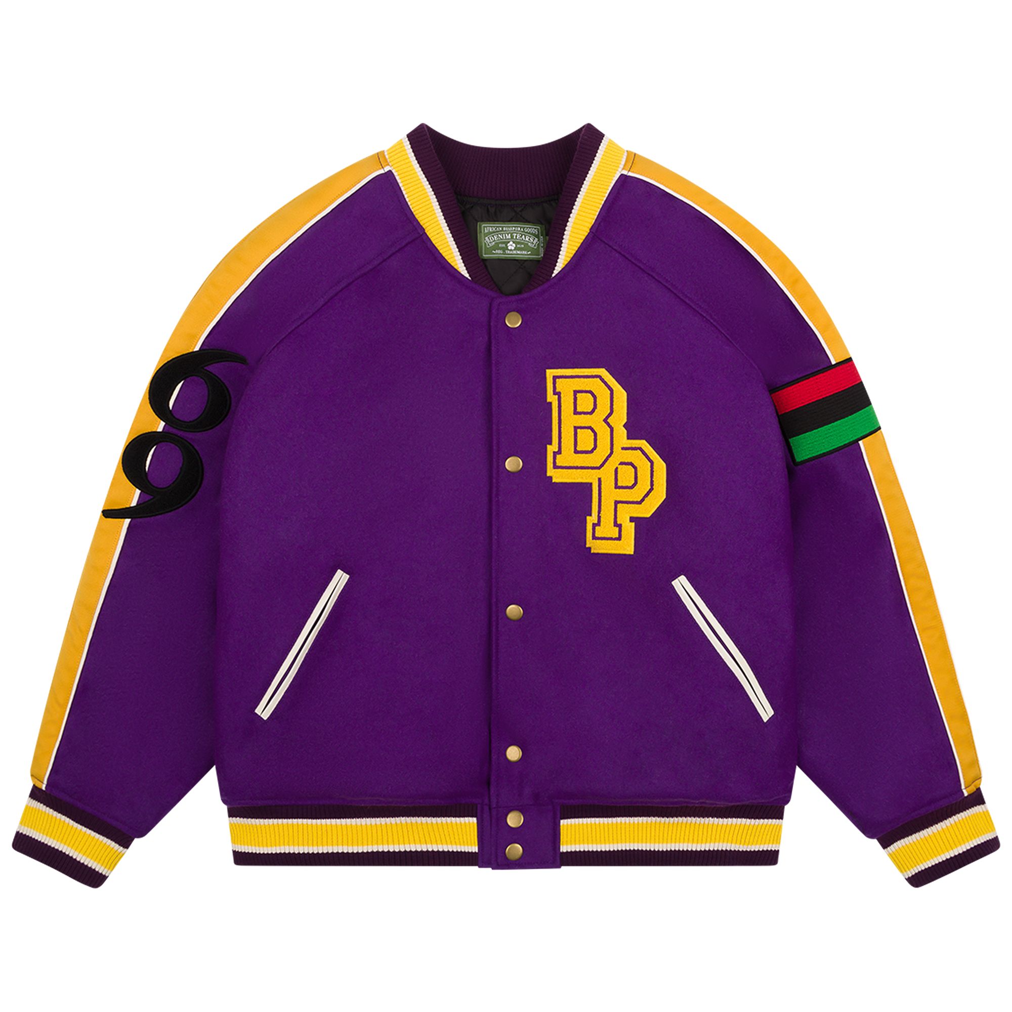 Pre-owned Denim Tears Come Out Fighting Varsity Jacket 'purple' | Men's Size Xl