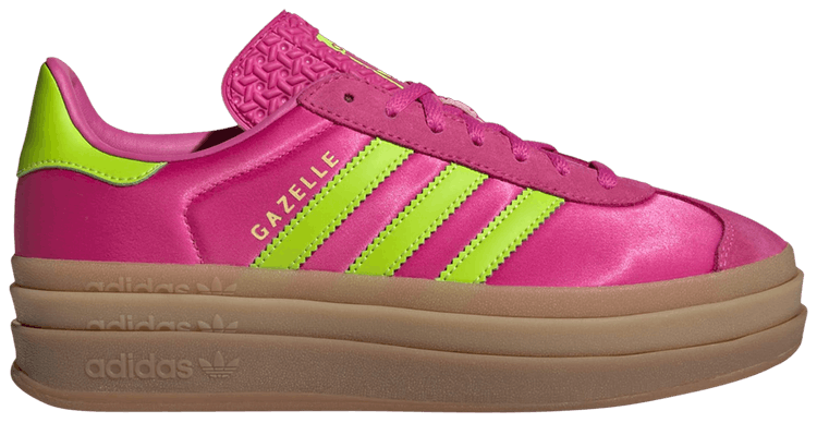 Adidas Wmns Gazelle Bold Lucid Fuchsia Solar Slime Satin