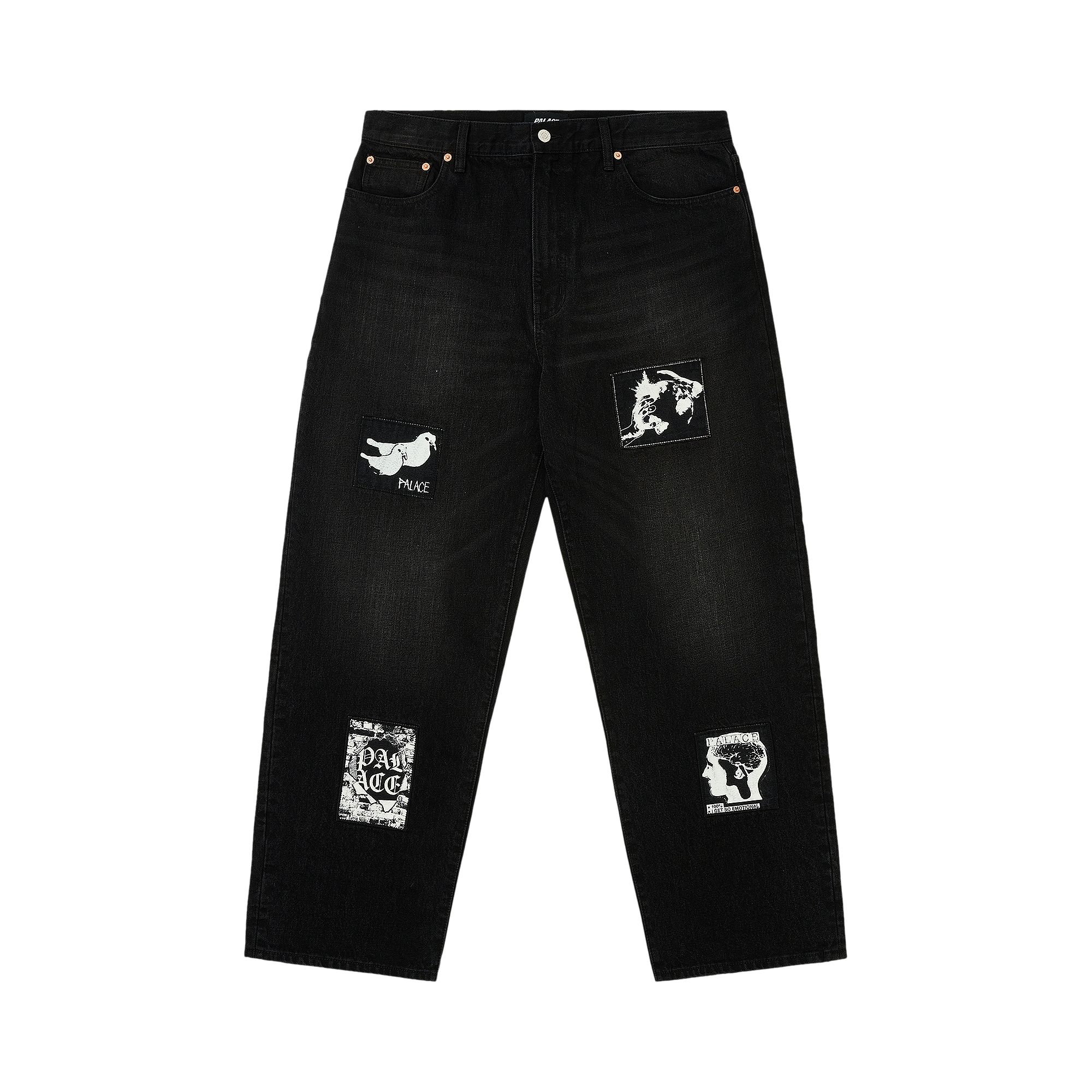 Pre-owned Palace P90 Baggy Jean 'patch Up Black' | Men's Size 36