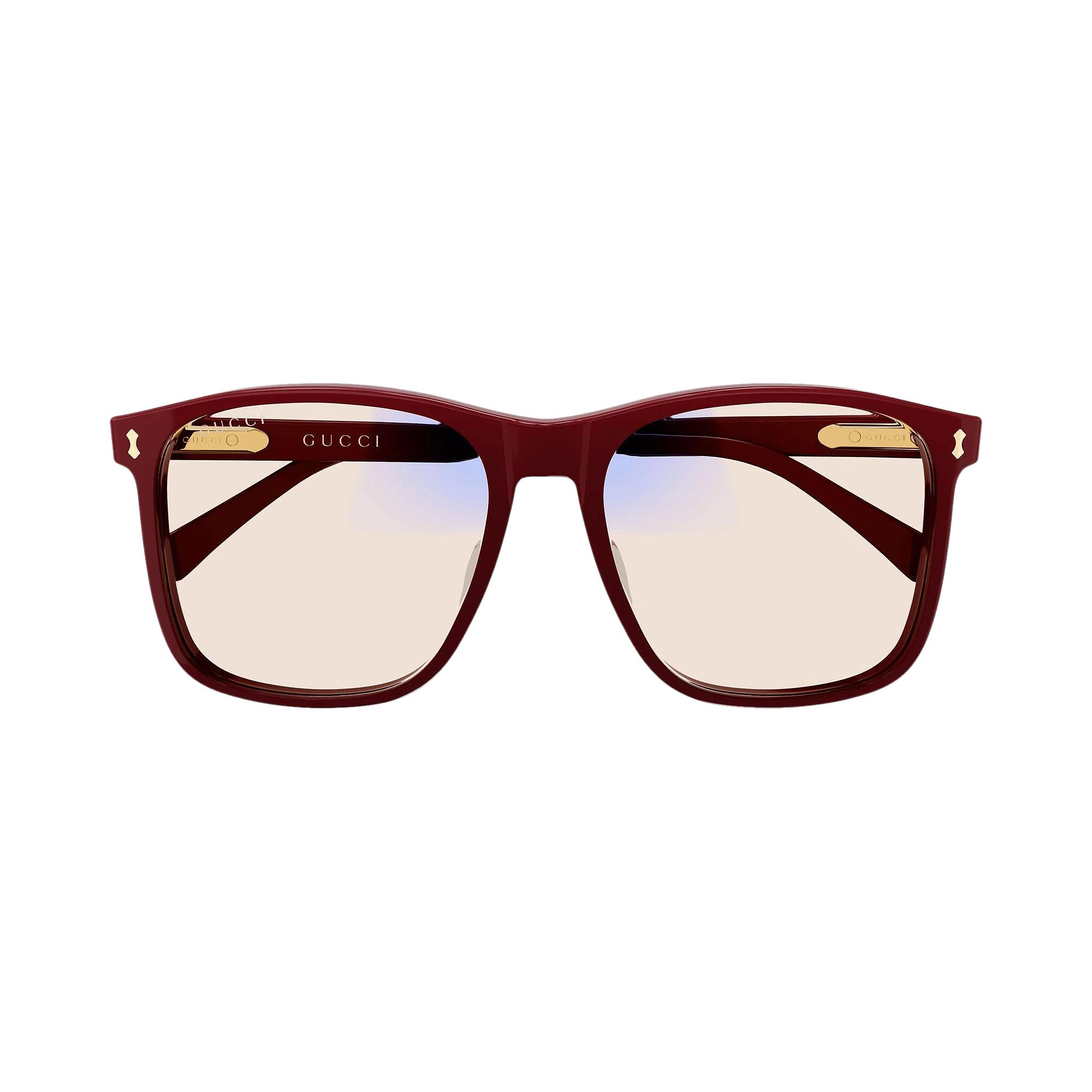 Pre-owned Gucci Square Glasses 'burgundy/yellow' | Red | Men's Size Onesize