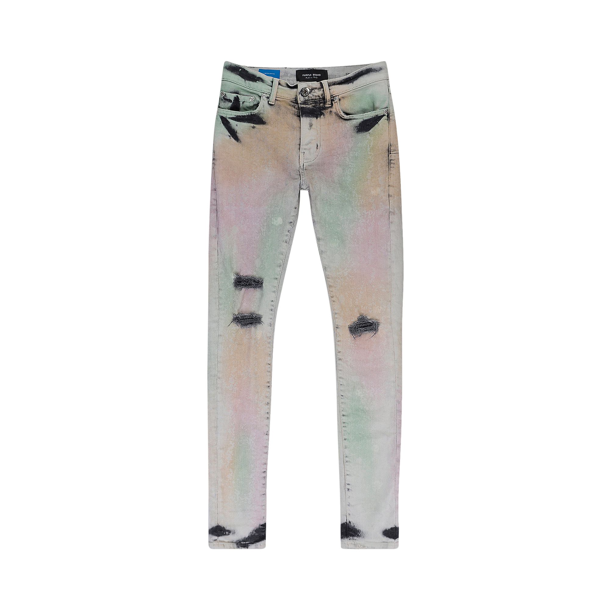 Pre-owned Purple Brand Muted Skinny Jeans 'acid Camo' | Multi-color | Men's Size 30