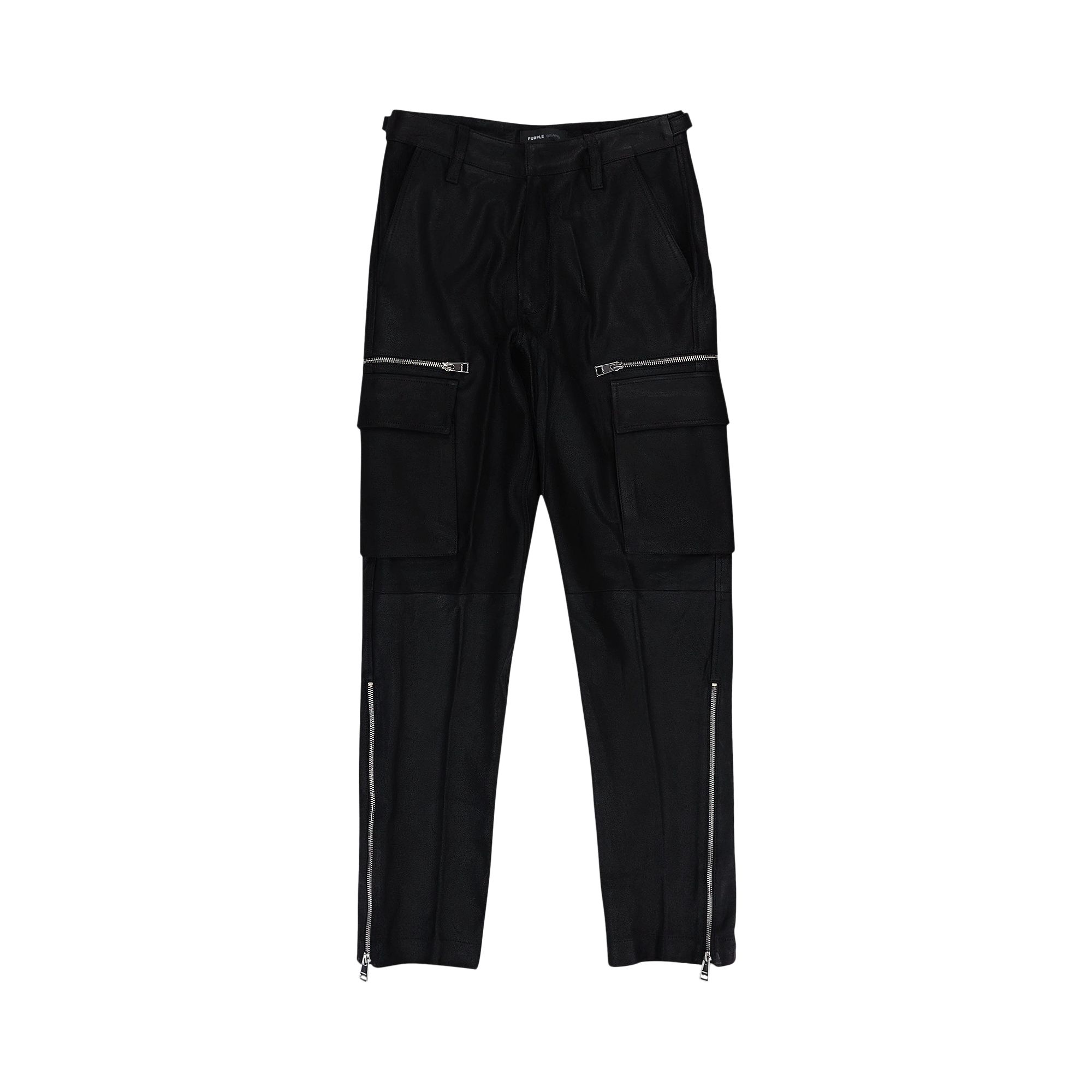 Pre-owned Purple Brand Suede Zip Cargo Pant 'black' | Men's Size 29