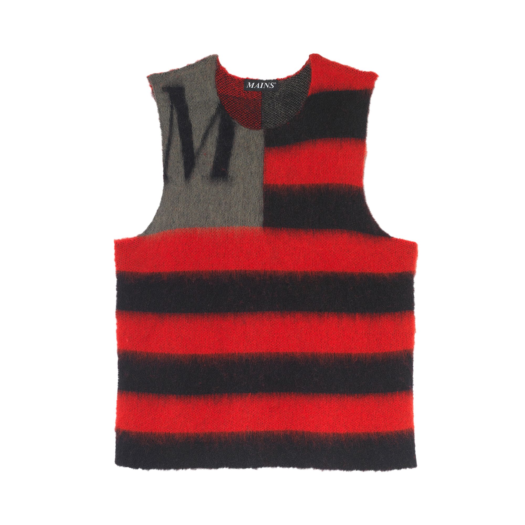 Pre-owned Mains Mohair Flag Vest 'black/red' | Men's Size S