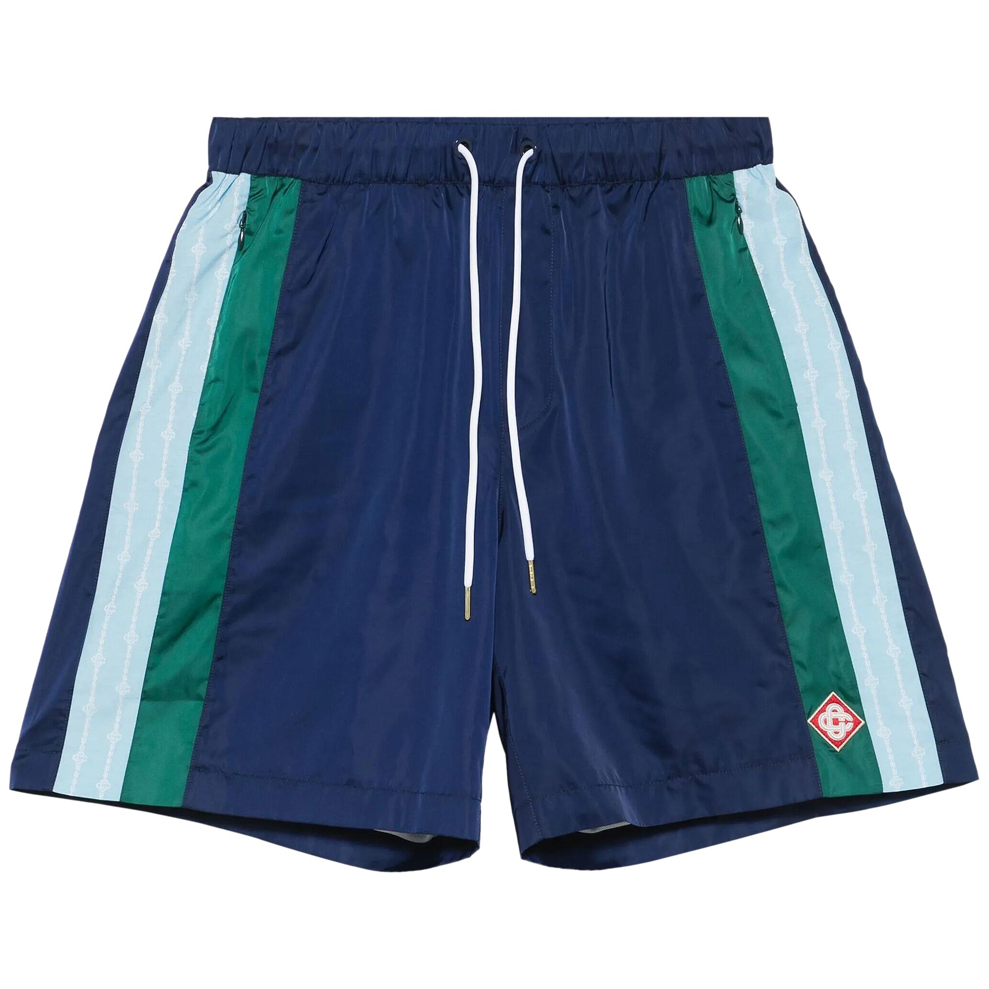 Pre-owned Casablanca Pleated Track Shorts 'navy/laurel Stripe' | Blue | Men's Size S
