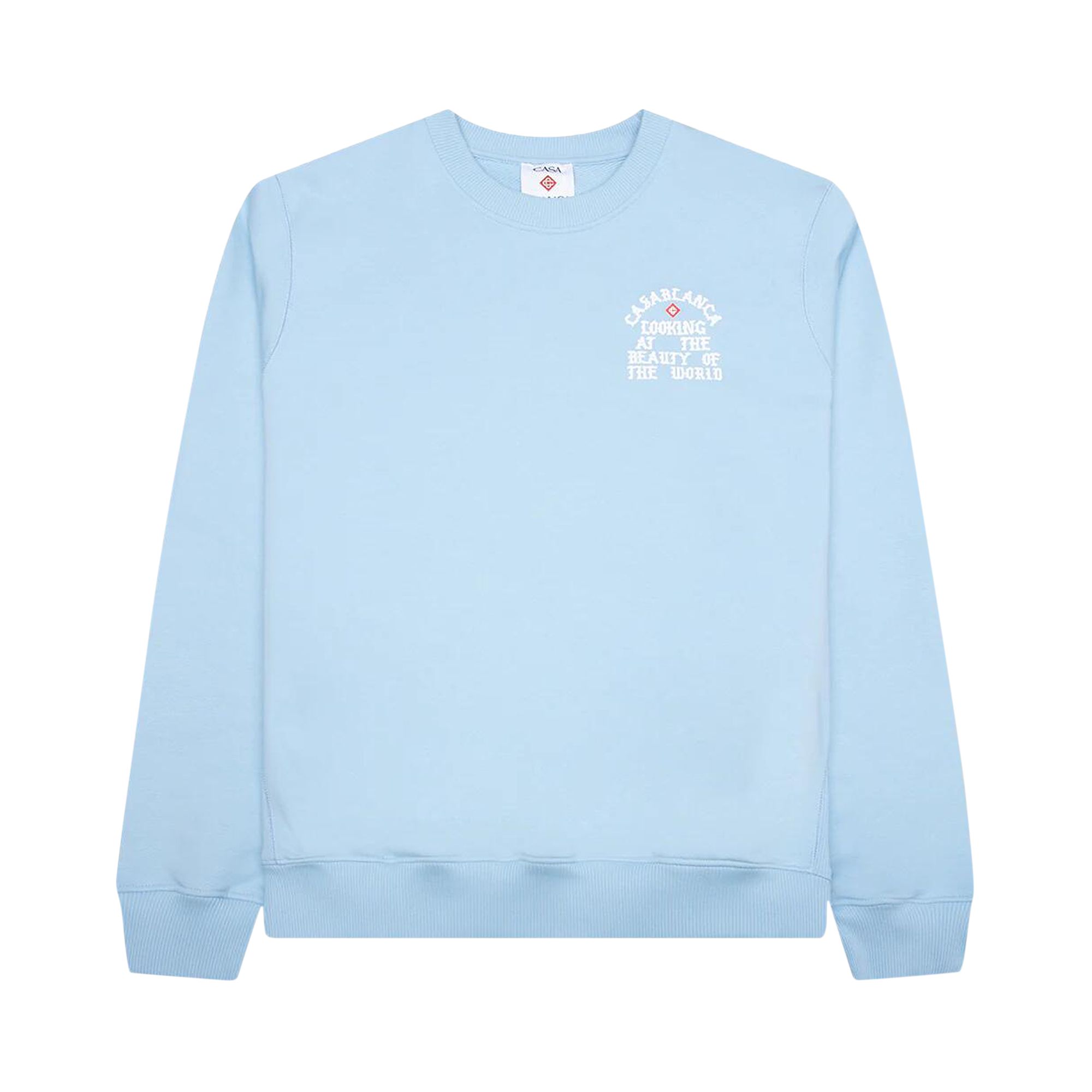 Pre-owned Casablanca Looking At The Beauty Of The World Sweatshirt 'pale Blue' | Men's Size L
