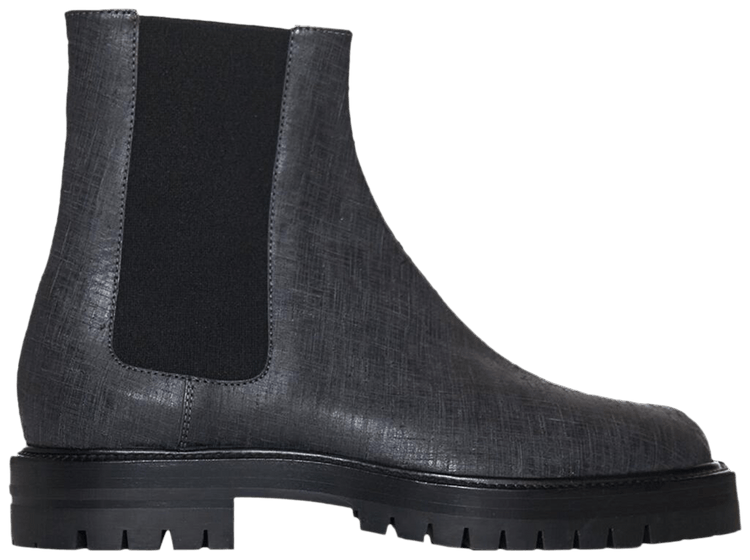 Maison Margiela Tabi County Combat High Black Scratched Leather