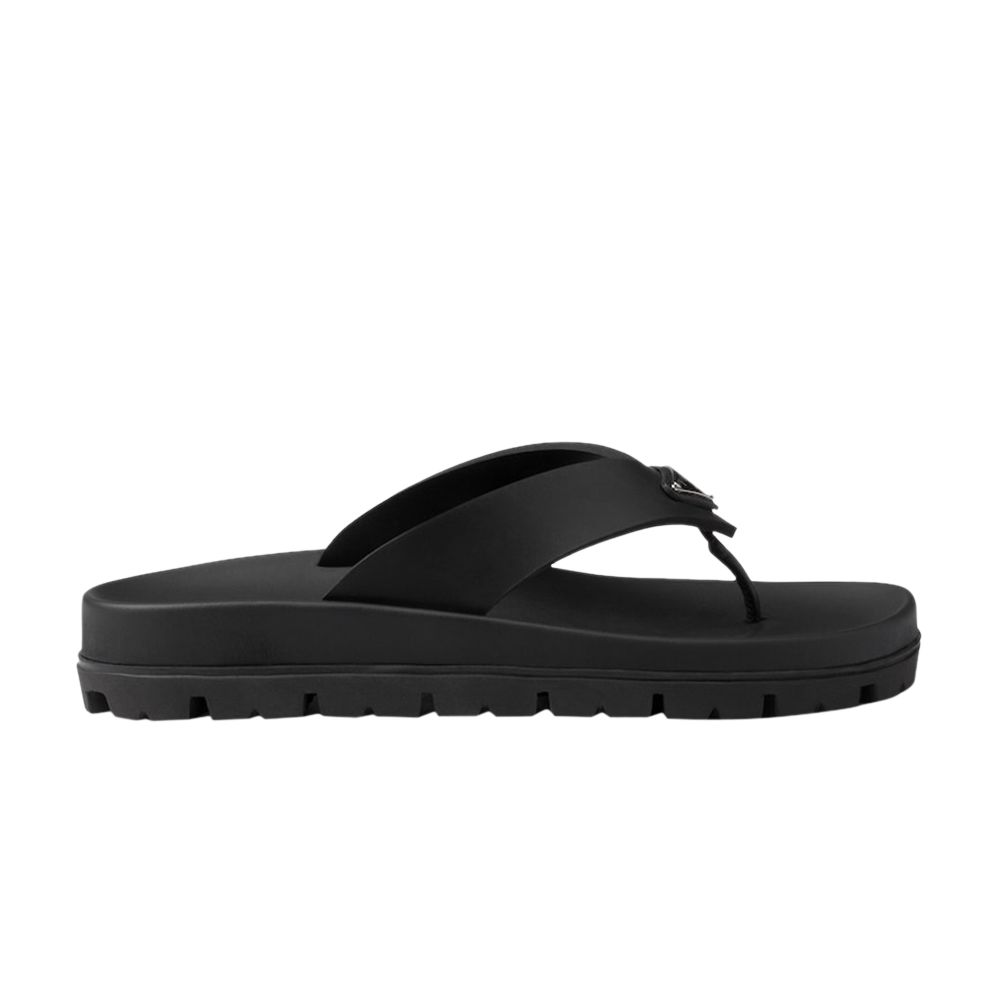 Prada Wmns Rubber Thong Sandal 'Black' | Women's Size 6 - 1Y420N-3LKK-F0002-F-020
