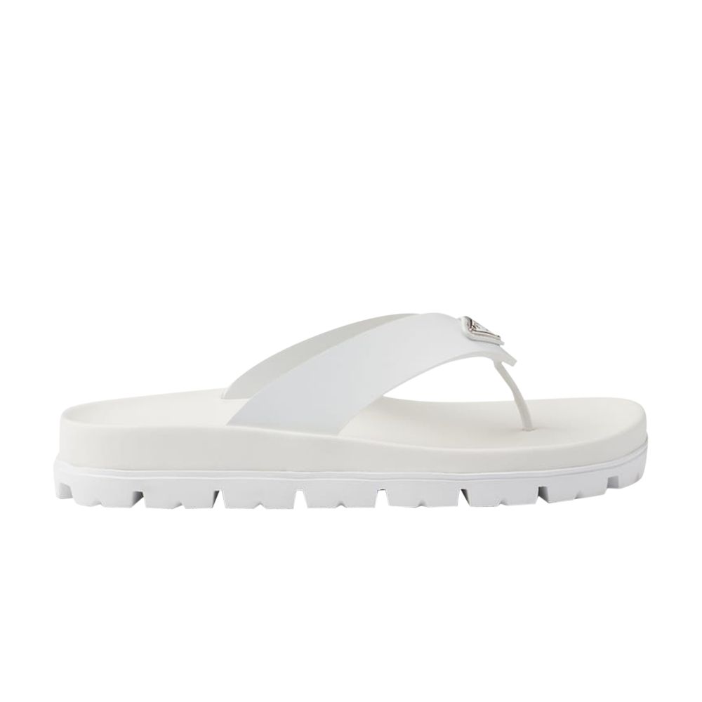 Pre-owned Prada Wmns Rubber Thong Sandal 'white' | Women's Size 3