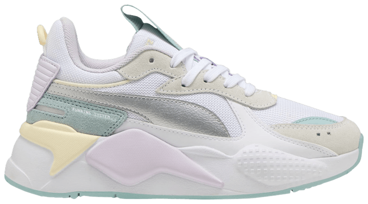 Puma RS X Metallic Big Kid White Silver Mint