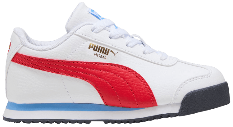 Puma Roma 24 Standard Little Kid White Red Blue