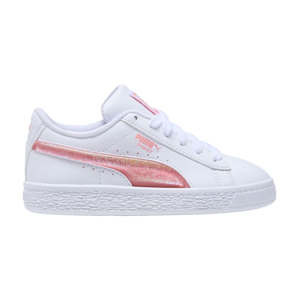 Puma Basket Little Kid 'Glitter' | White | Kid's Size 12 - 403536-01
