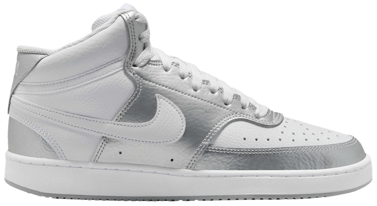 Buy Nike Wmns Court Vision Mid #39 Metallic Silver White #39 CD5436 108 GOAT