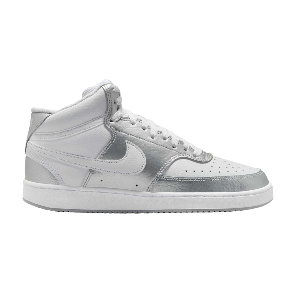 Pre-owned Nike Wmns Court Vision Mid 'metallic Silver White' | Women's Size 9.5